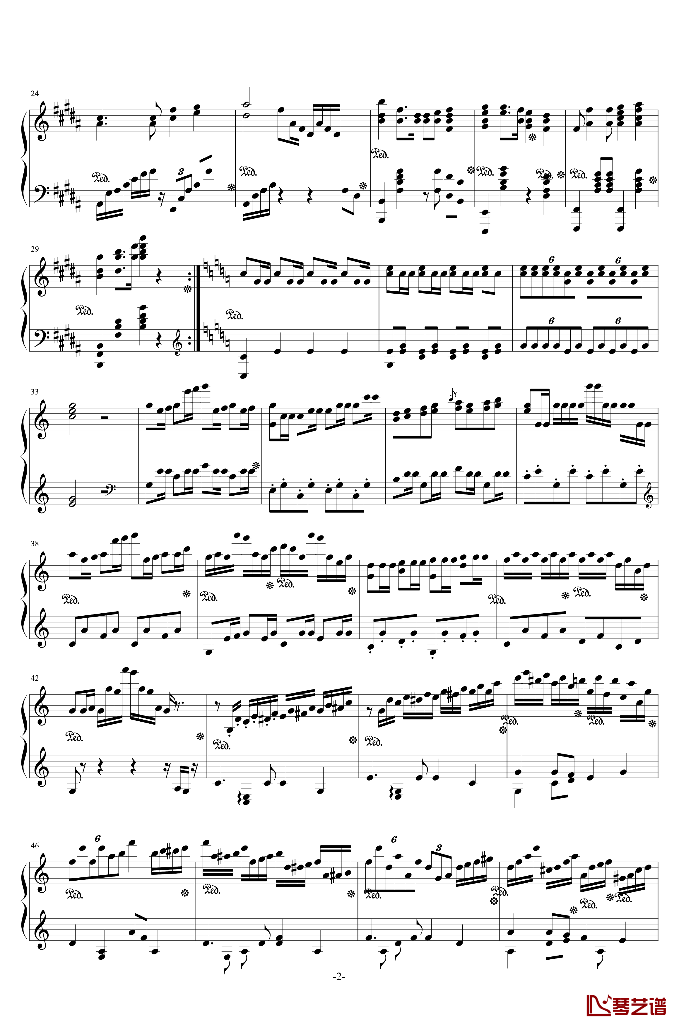 西安音乐学院校歌钢琴谱-校园歌曲2
