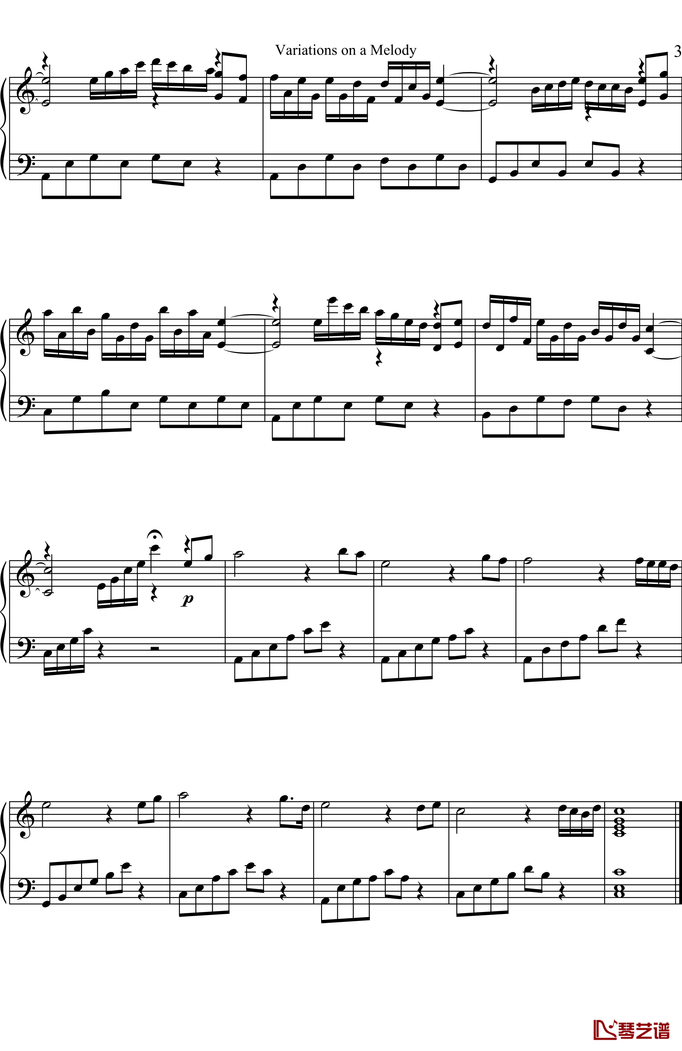 Variations on a Melody钢琴谱-Fatalmatrix3