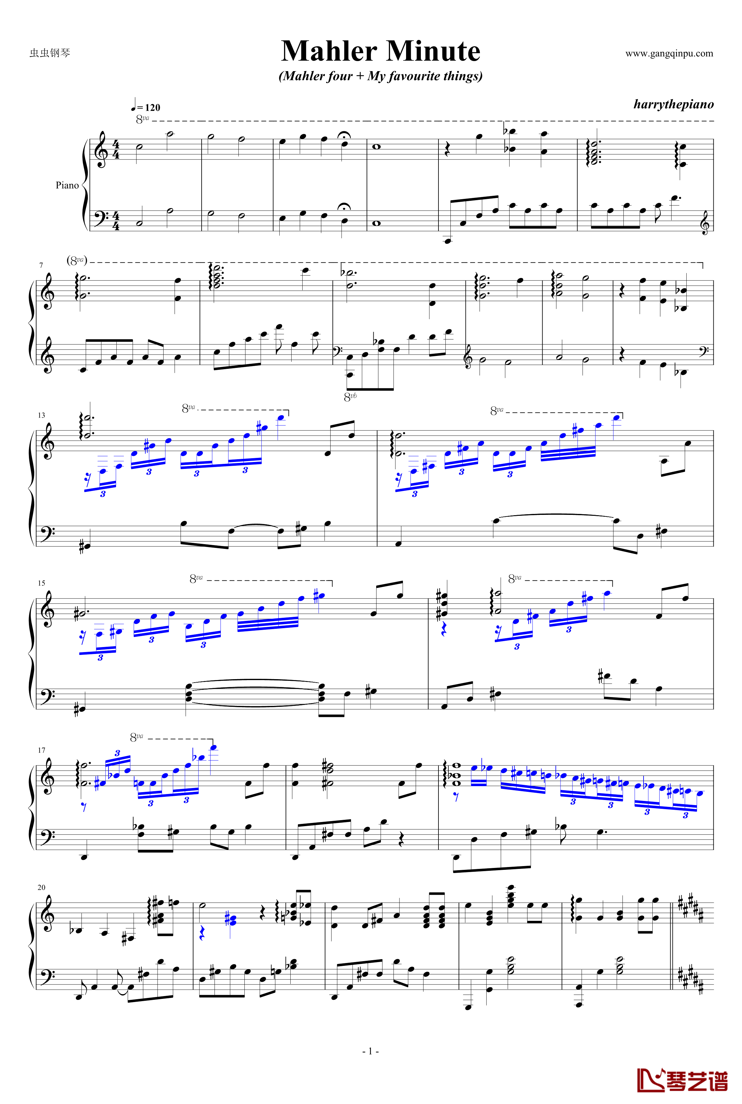 mahler four钢琴谱-独奏-音乐之声-harrythepiano1