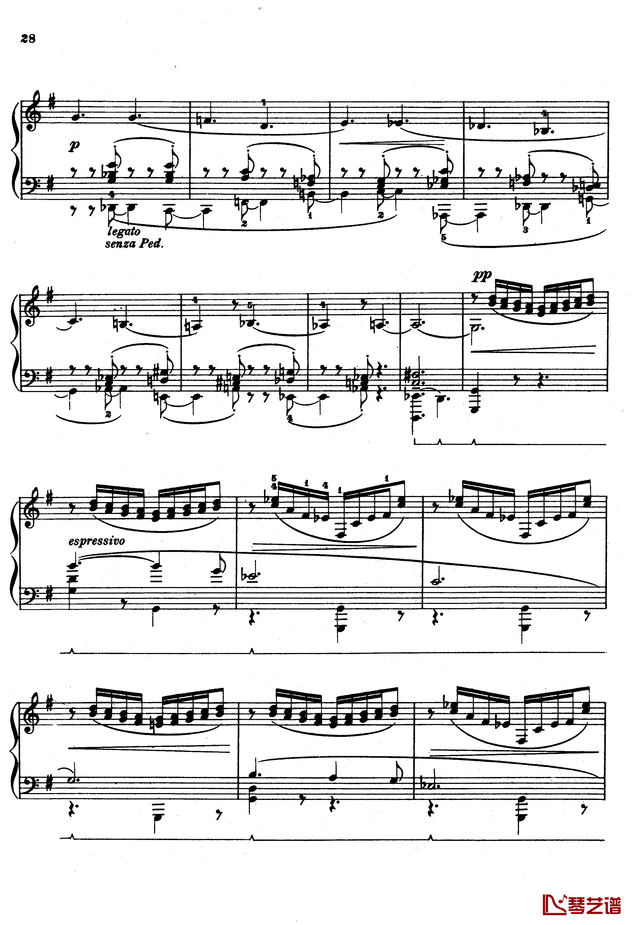G大调船歌钢琴谱-鲁宾斯坦-安东·鲁宾斯坦8