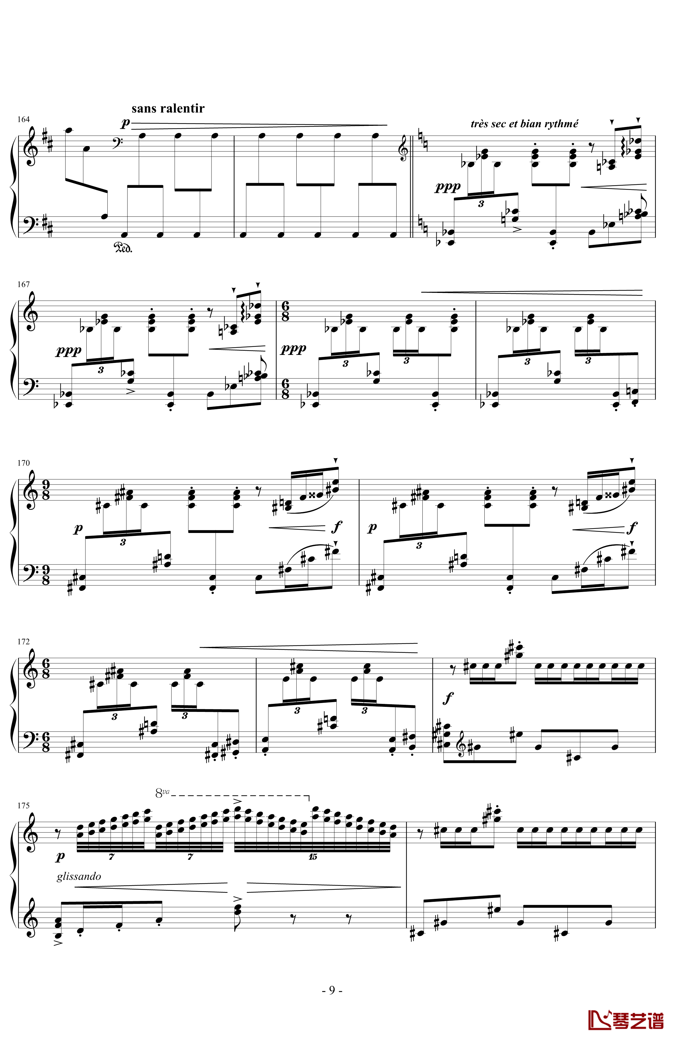 丑角的晨歌钢琴谱-组曲第4首-拉威尔-Ravel9