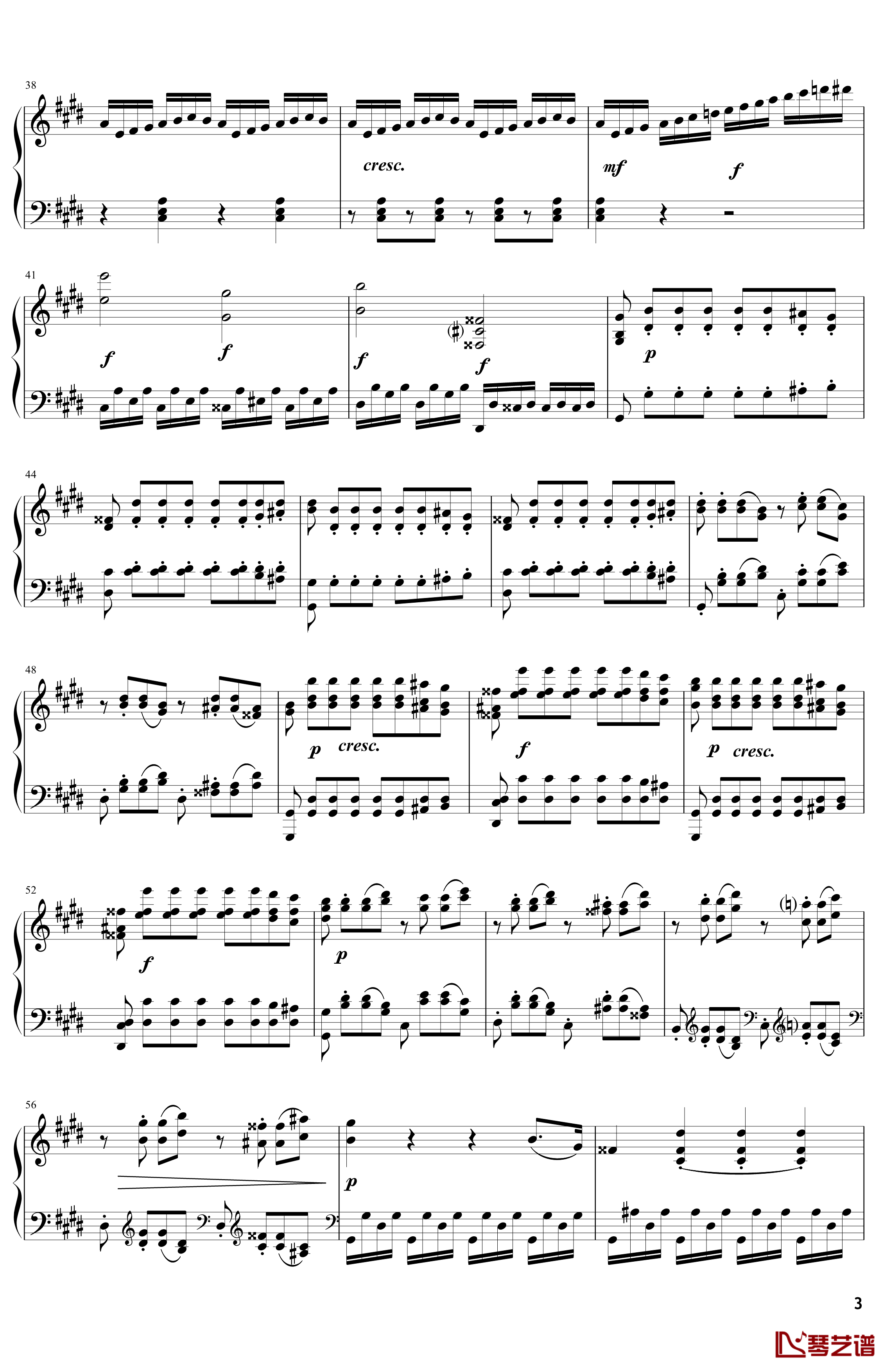 月光钢琴谱-奏鸣曲-贝多芬-beethoven3