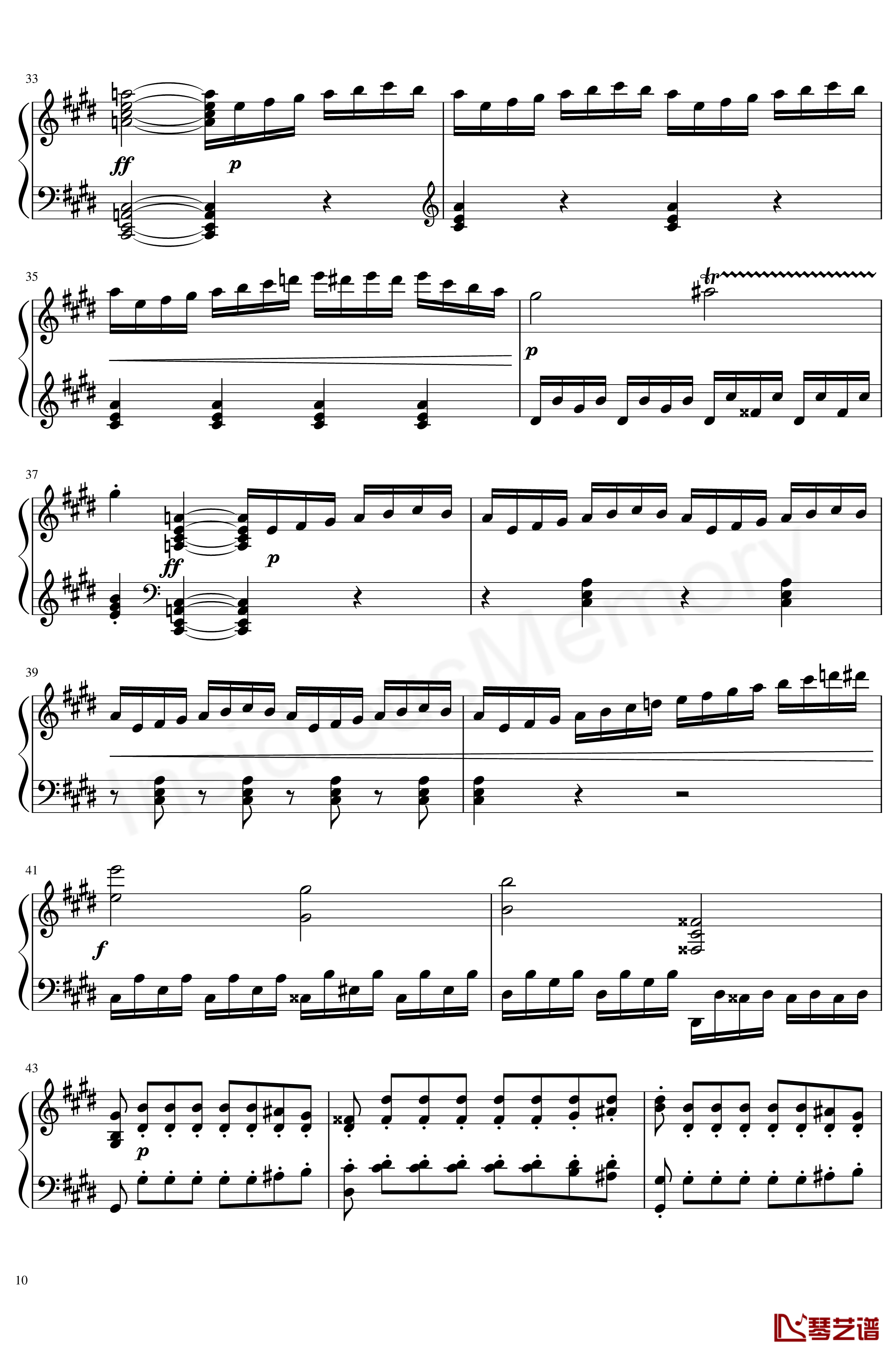 月光奏鸣曲钢琴谱-贝多芬-beethoven10