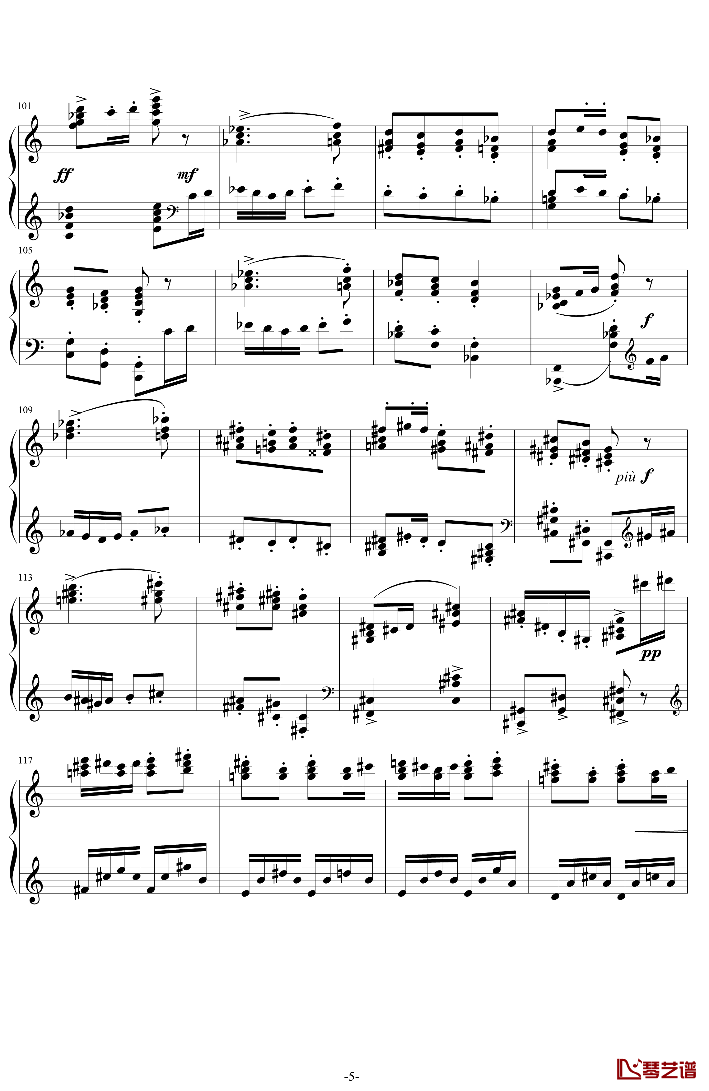 利戈顿舞曲钢琴谱-选自《库普兰之墓》-拉威尔-Ravel5