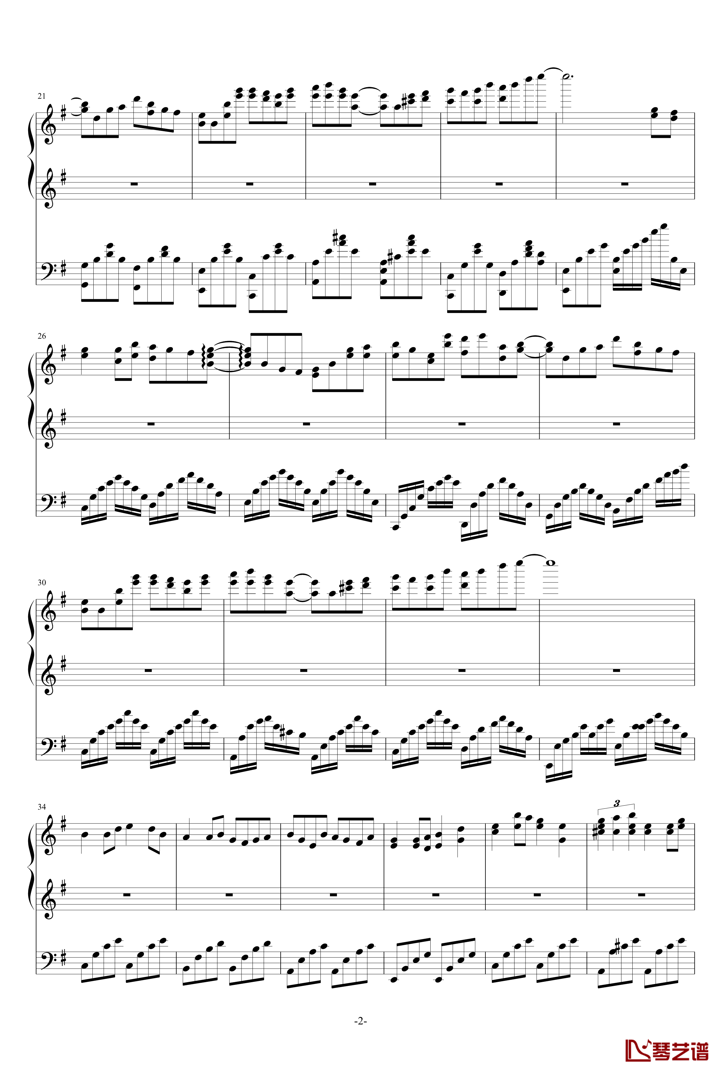 极品钢琴の回忆史钢琴谱-as21342