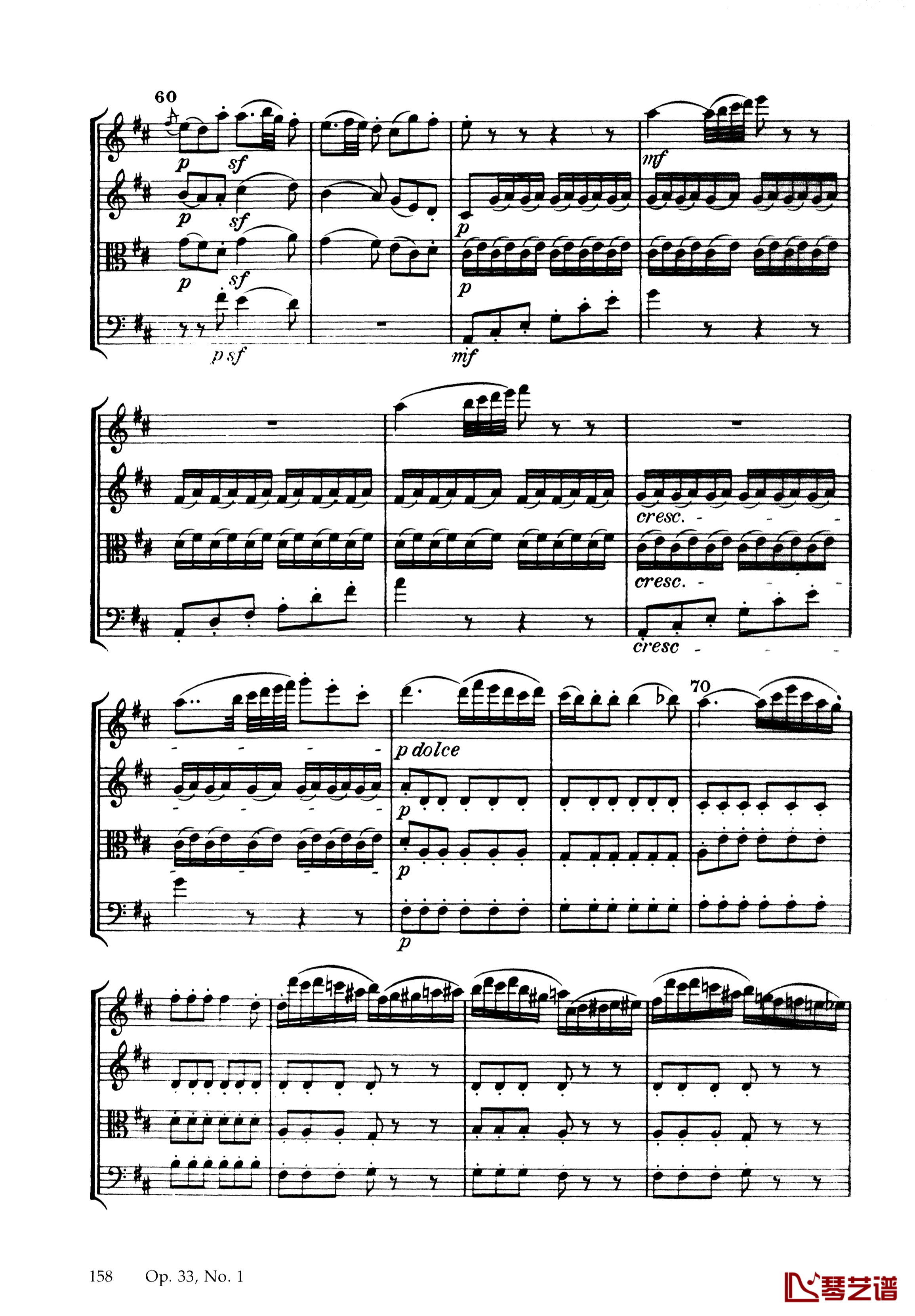 b小调弦乐四重奏 Op.33  No.1钢琴谱-海顿12