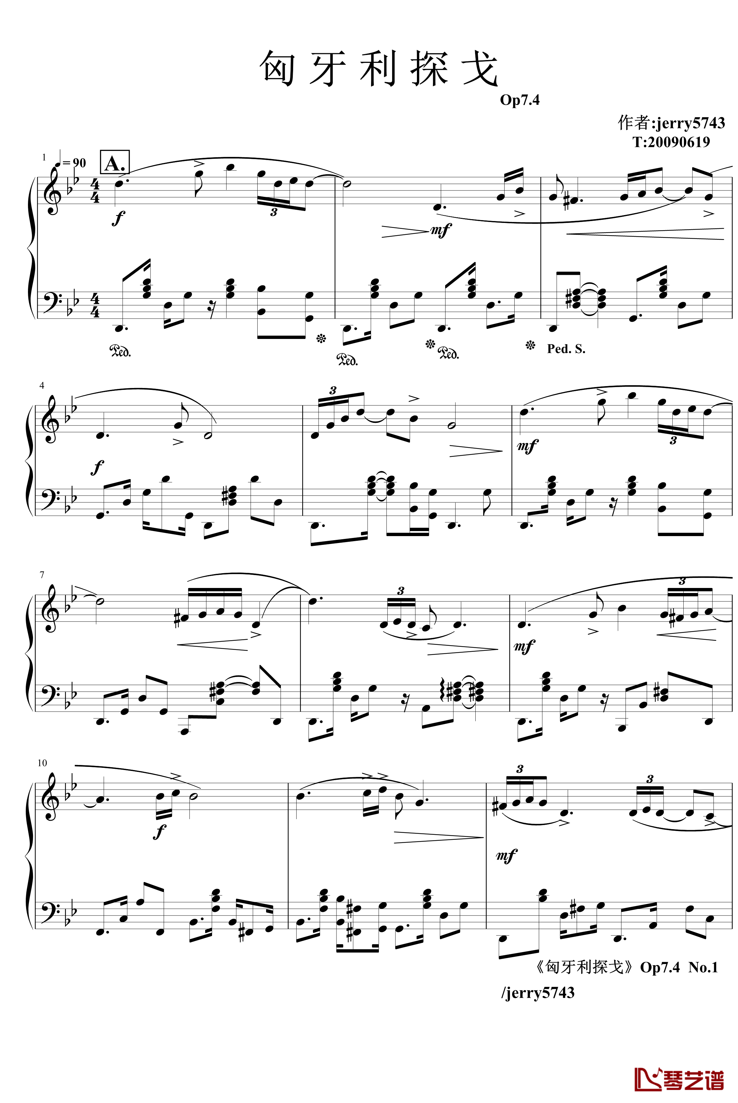 匈牙利探戈Op7.4钢琴谱-异国风情-jerry57431