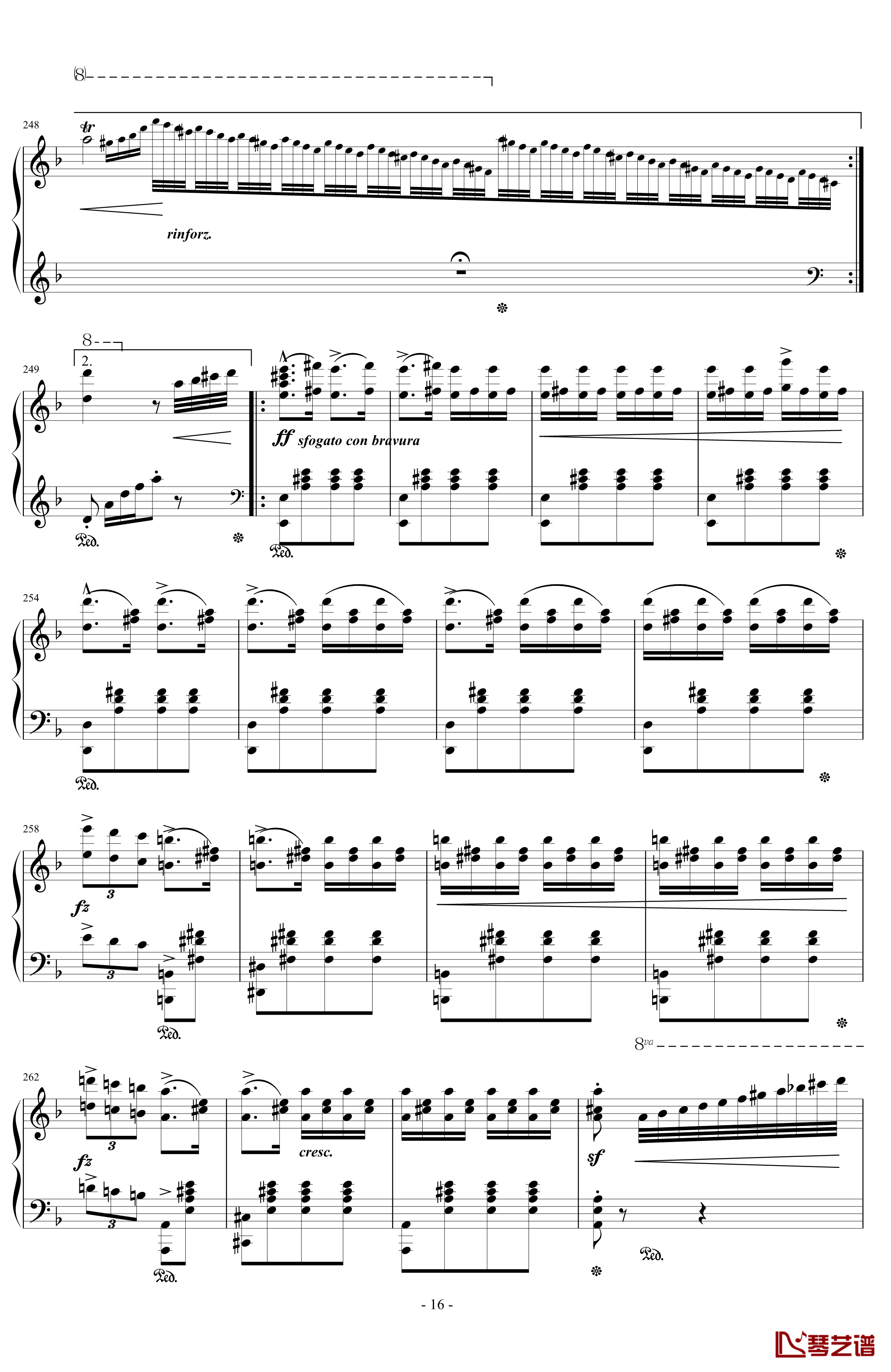 匈牙利狂想曲14号钢琴谱-李斯特的又一首宏大的作品-李斯特16