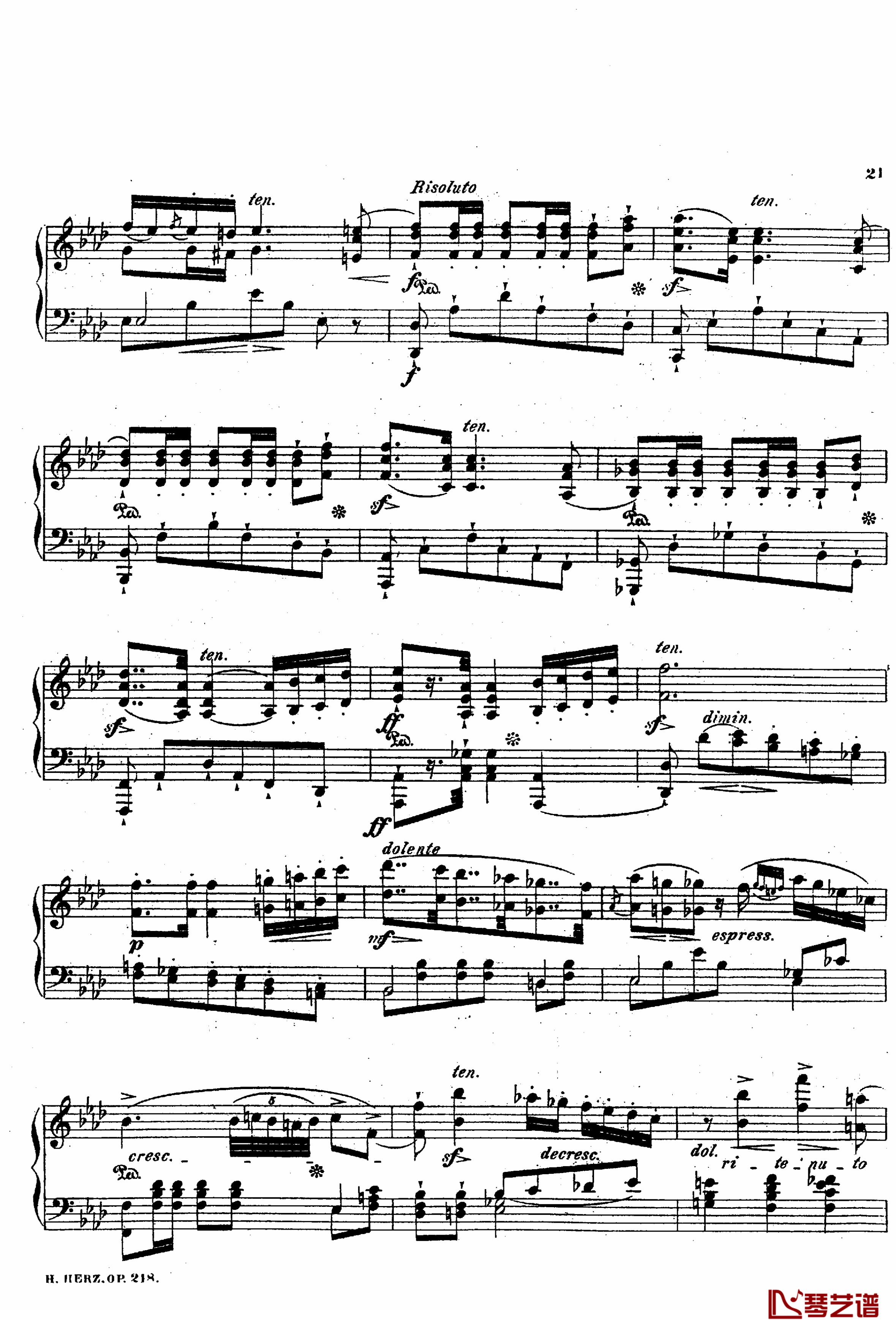 降A大调第八钢琴协奏曲Op.218钢琴谱-赫尔兹20