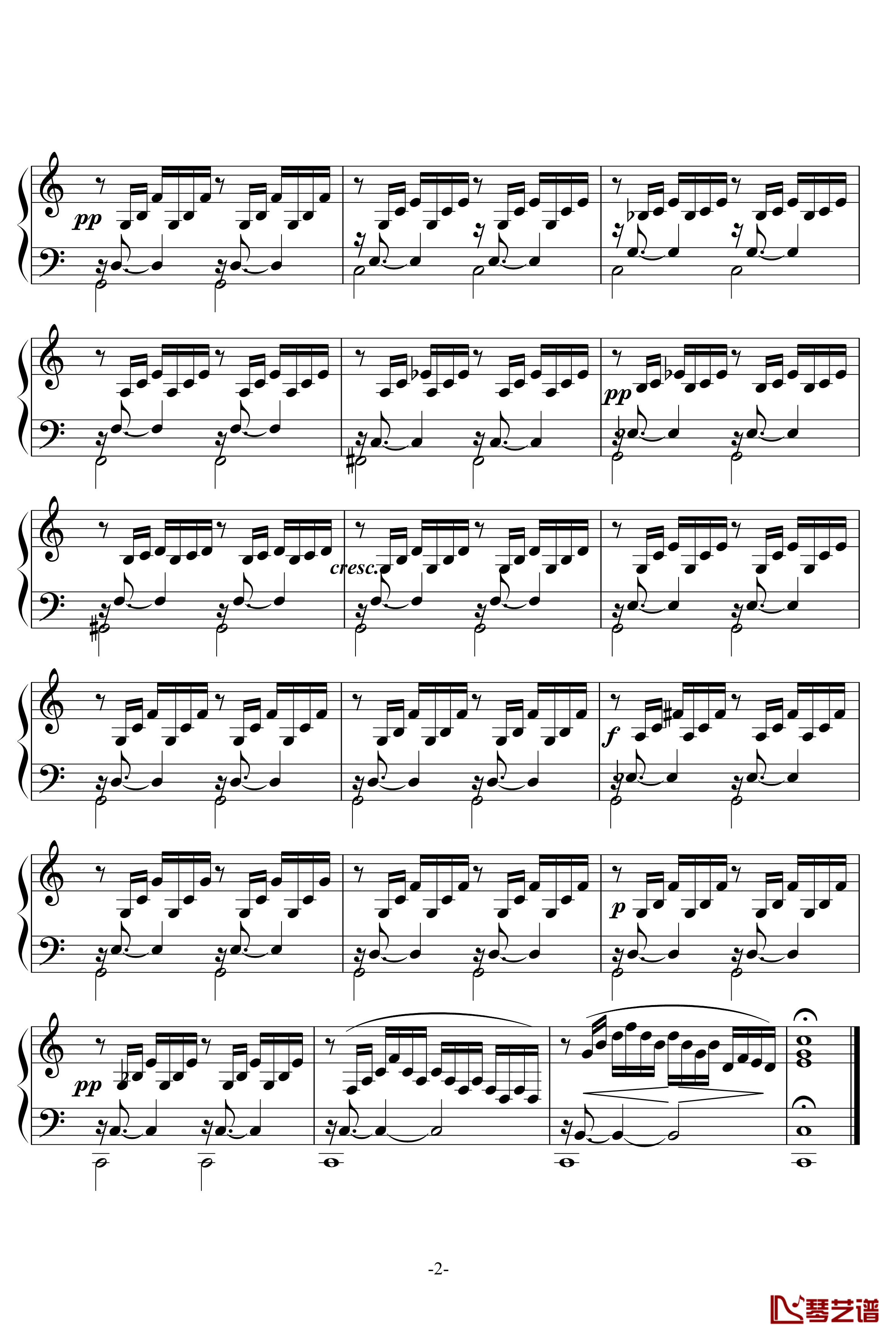 前奏曲钢琴谱-巴赫2