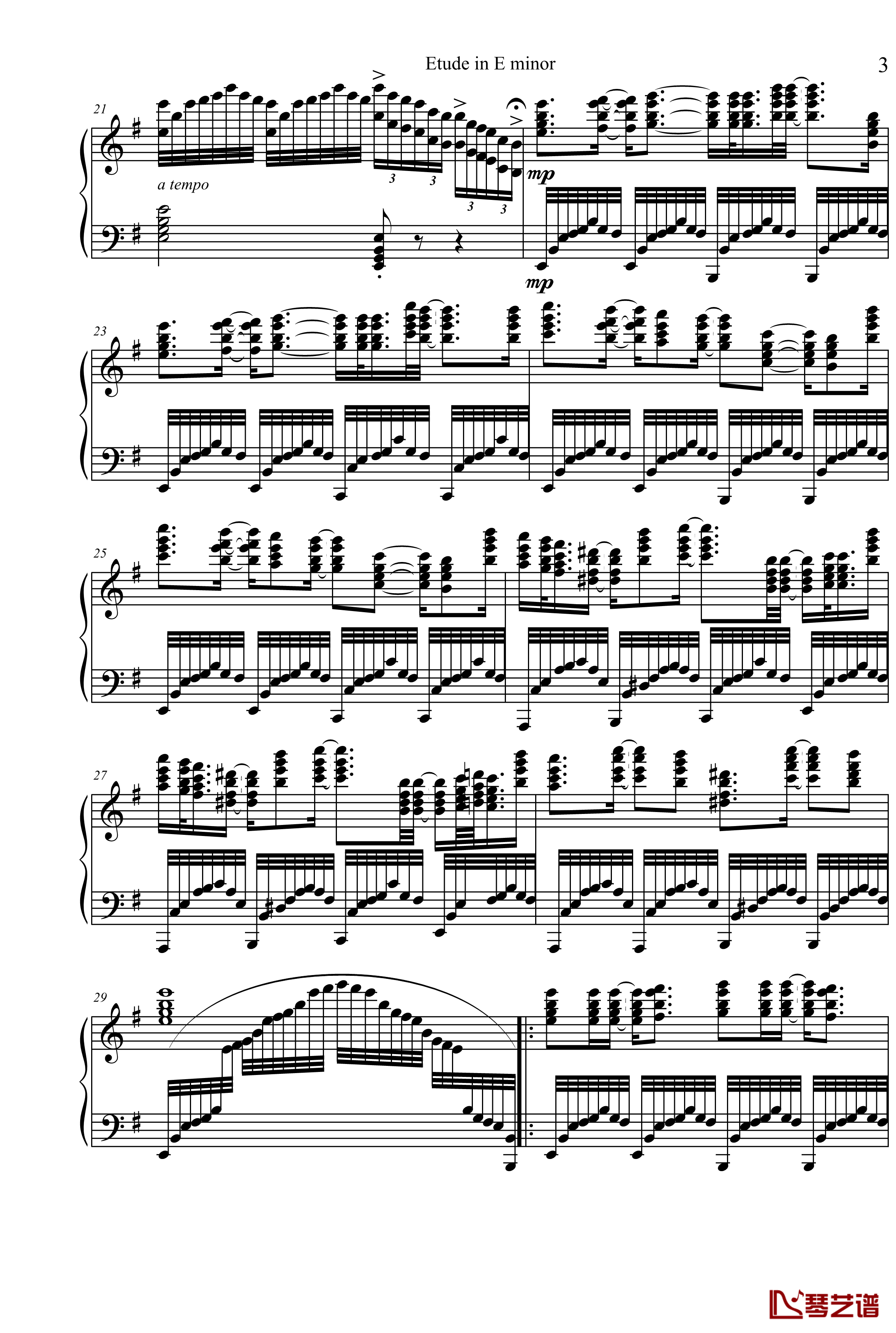 Etude in E minor钢琴谱-项海波3