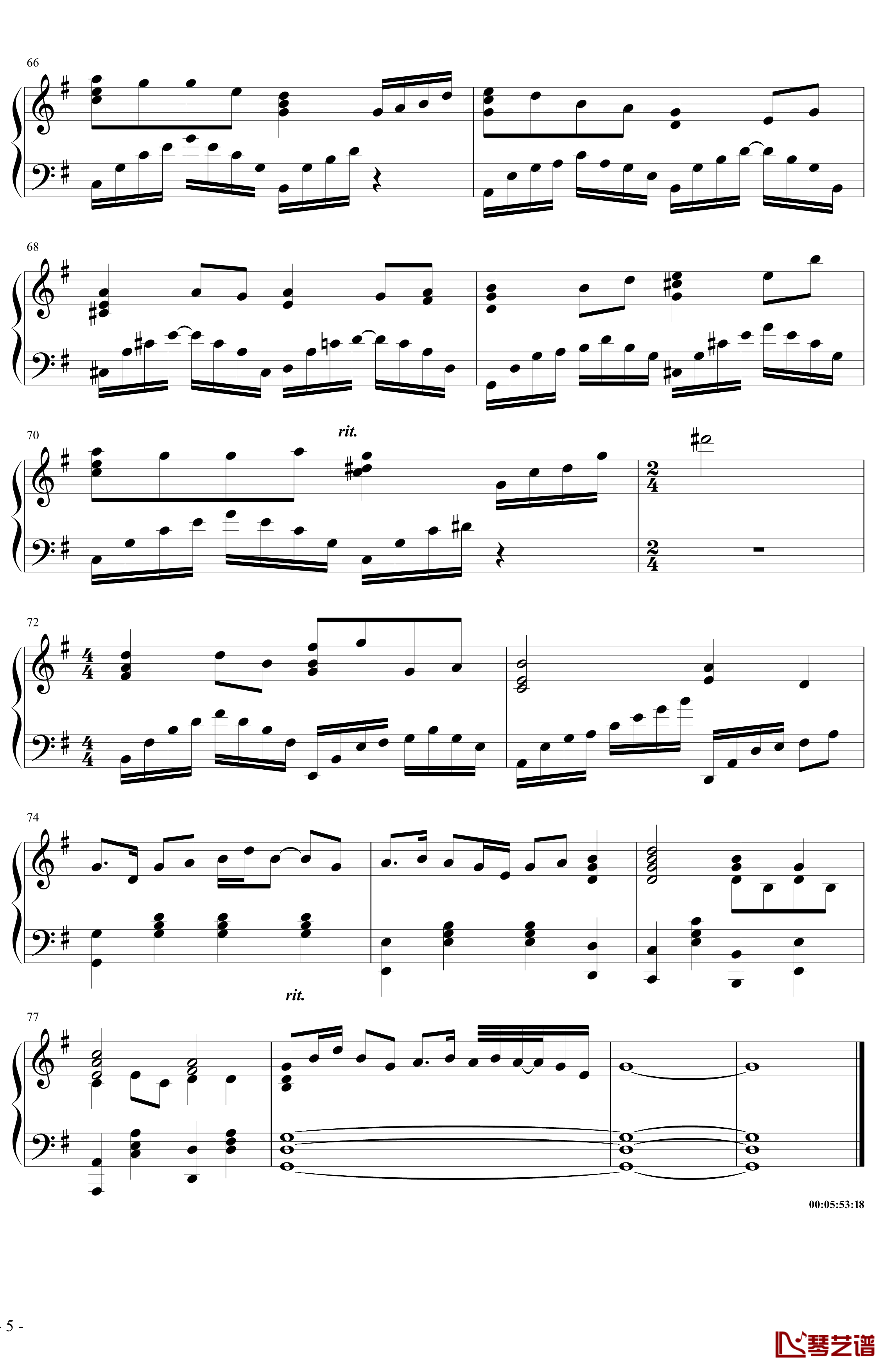 菊花台钢琴谱-超级演奏版-周杰伦5