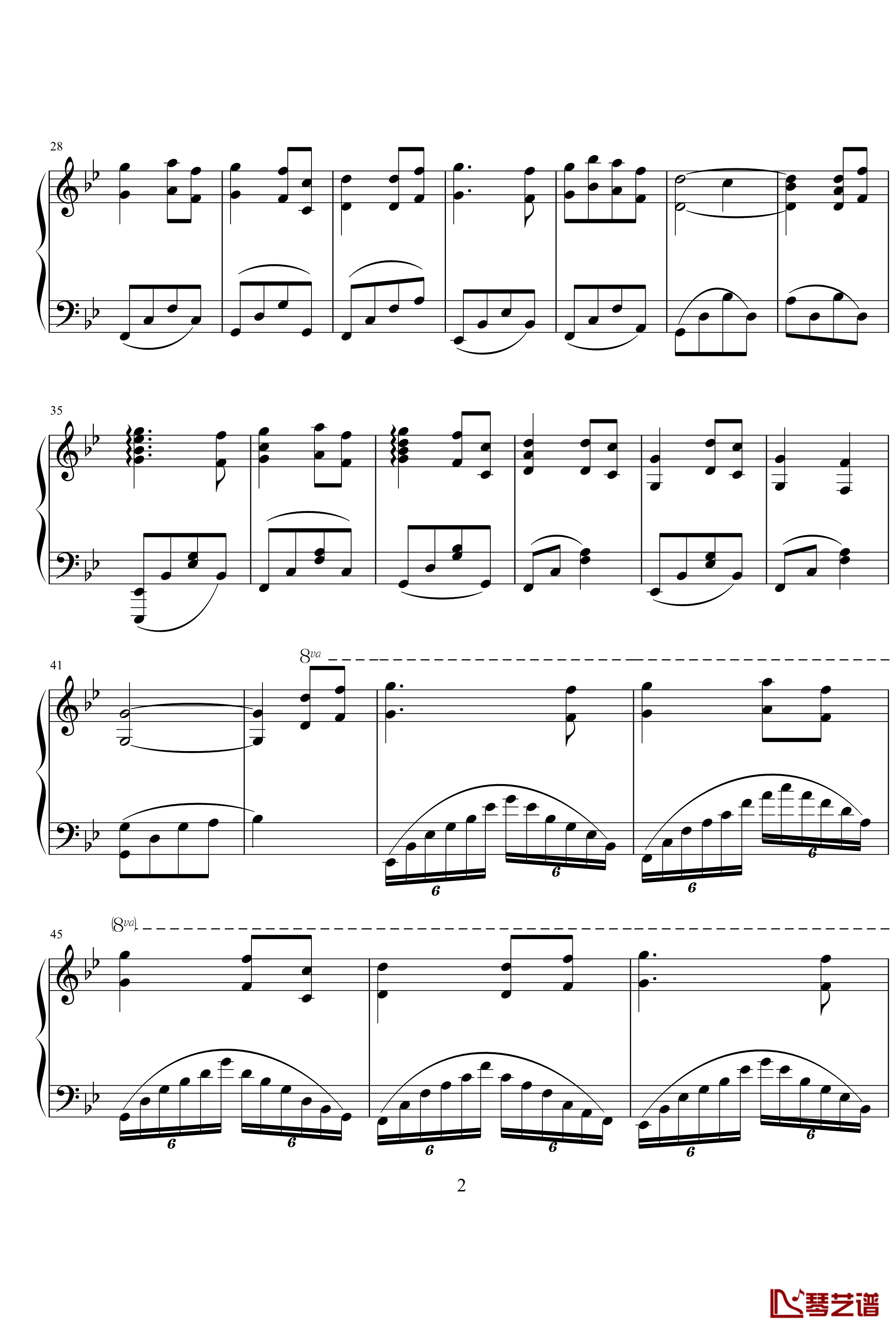 超越时空的思念钢琴谱-犬夜叉-接近完美的钢琴版2