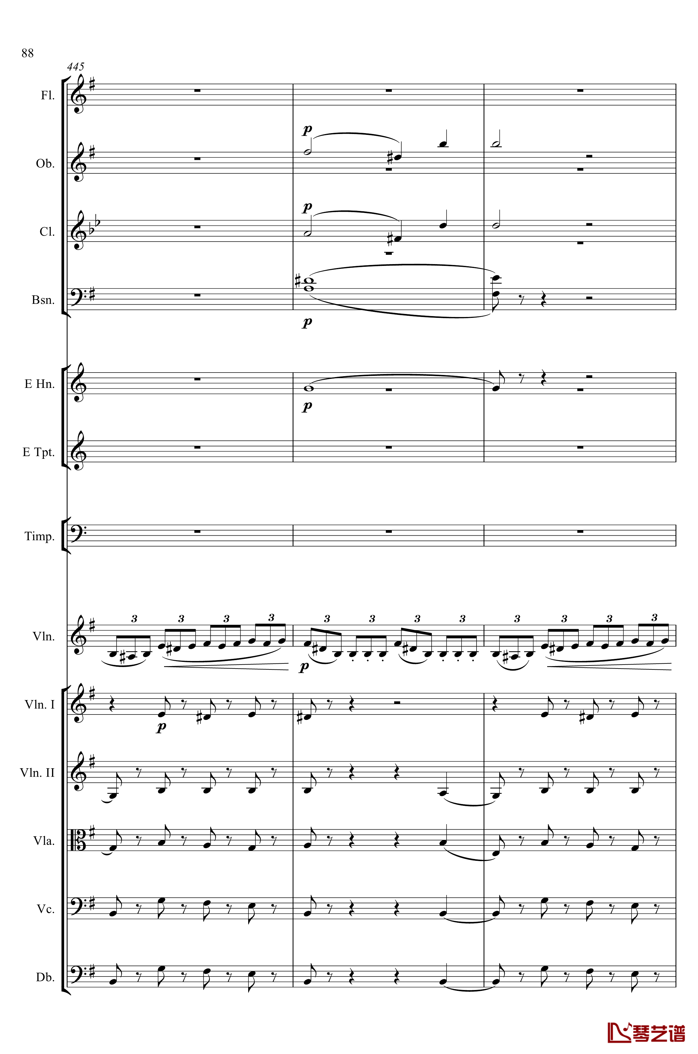 e小调小提琴协奏曲Op.64钢琴谱-第一乐章-门德尔松88