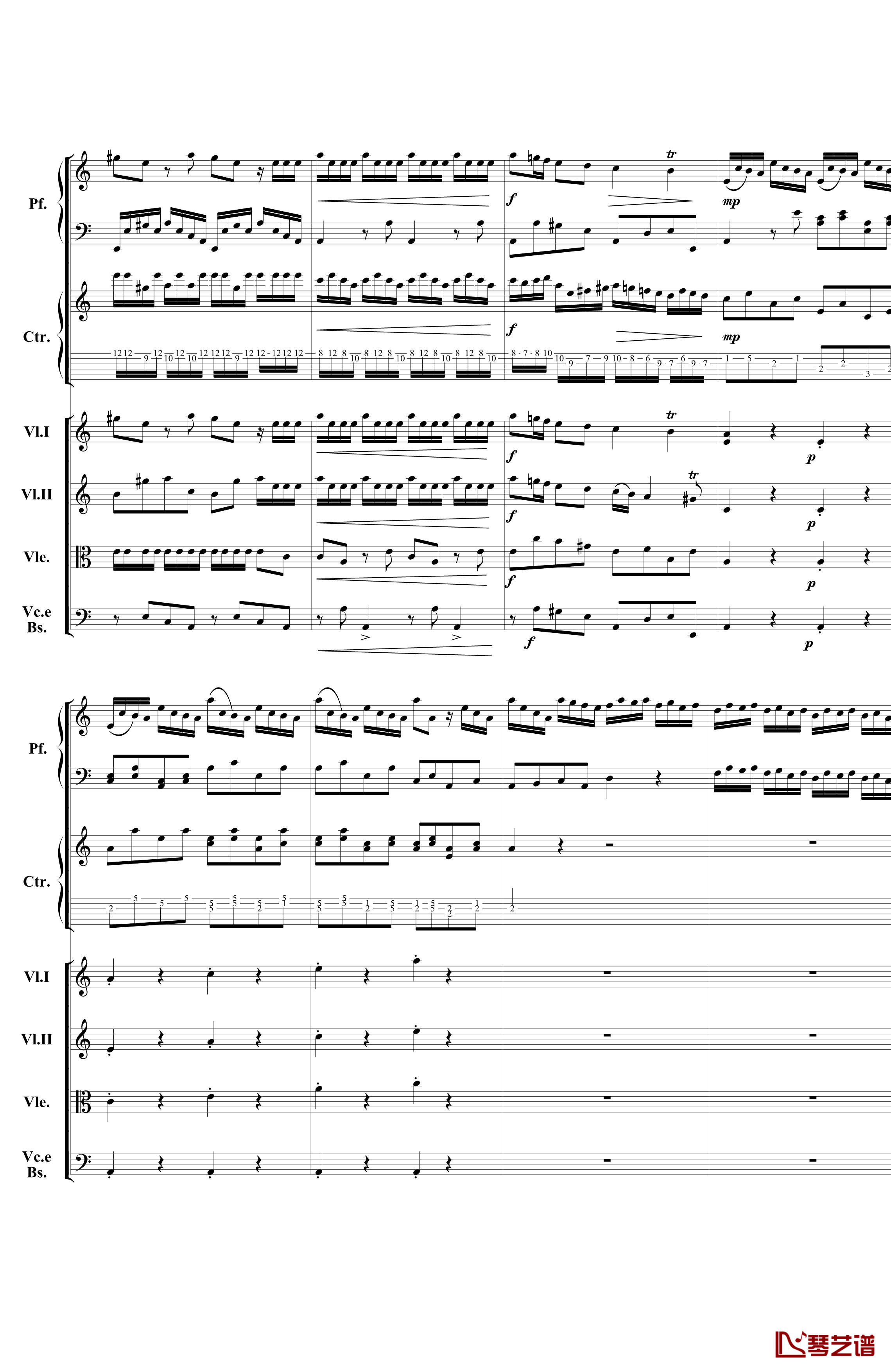 巴赫为四架钢琴写的钢琴协奏曲钢琴谱-钢琴吉他弦乐组-巴哈-Bach, Johann Sebastian4