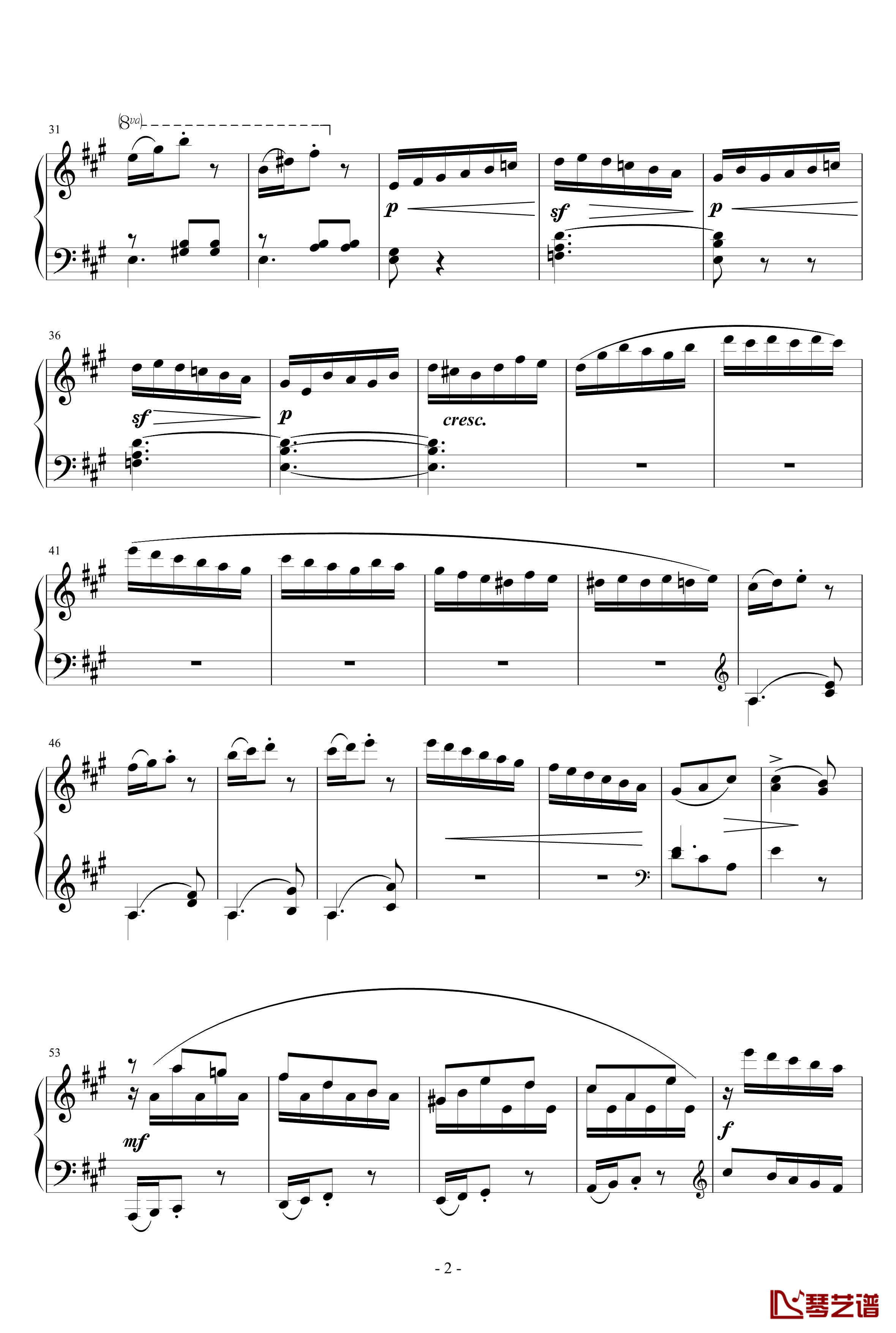 A大调谐谑曲钢琴谱-胡梅尔2