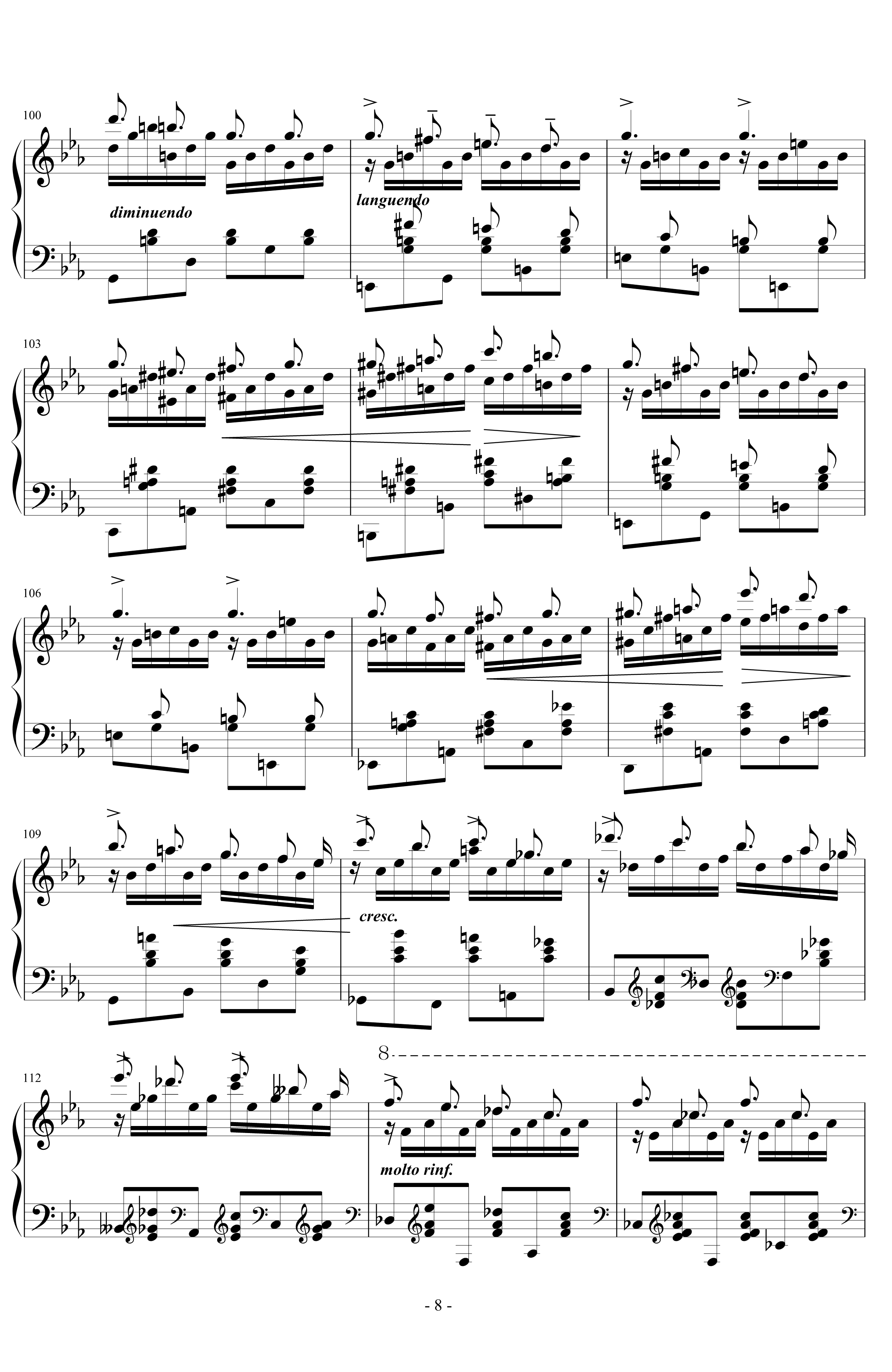 超技练习曲第8号钢琴谱-狩猎-李斯特8