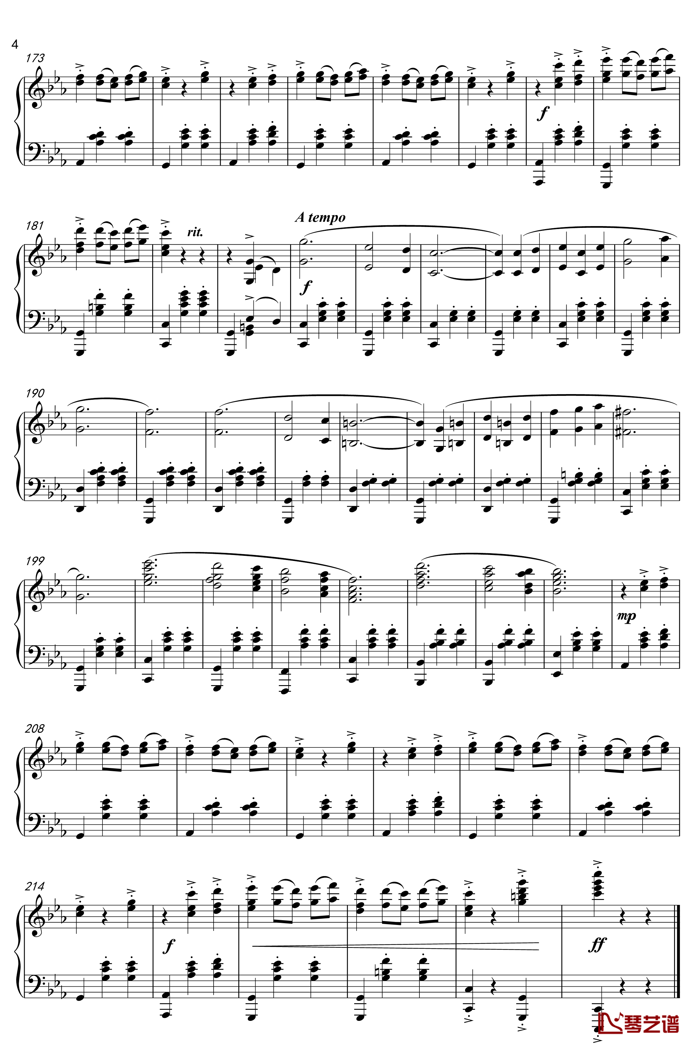 第二号华尔兹钢琴谱-the Second Waltz-Dimitri Shostakovitch4