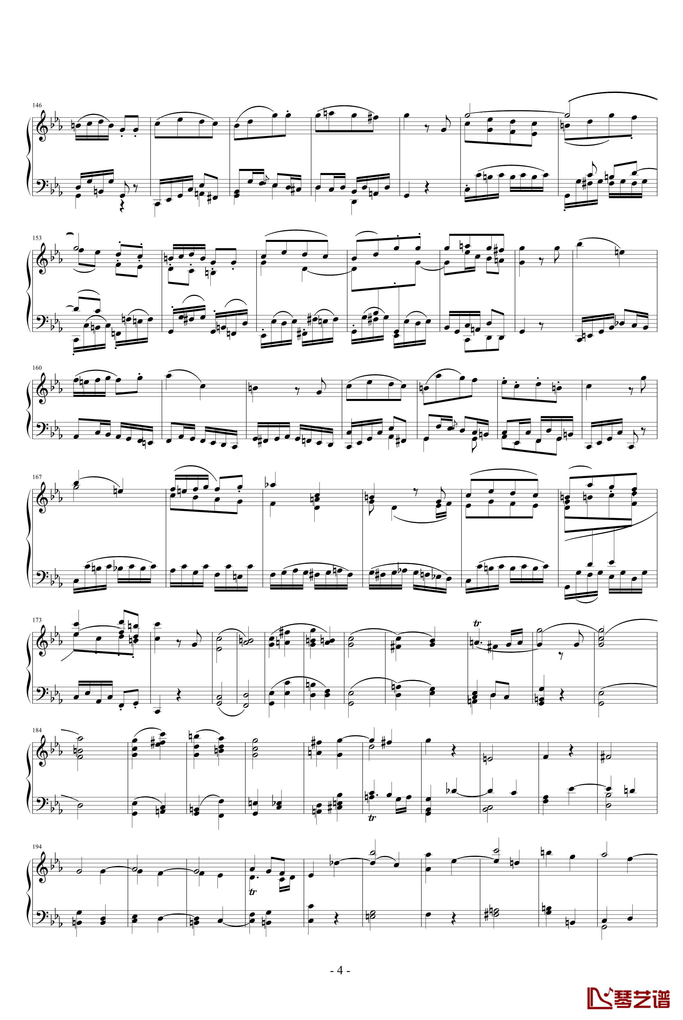 弦乐四重奏K406终乐章钢琴谱-莫扎特4