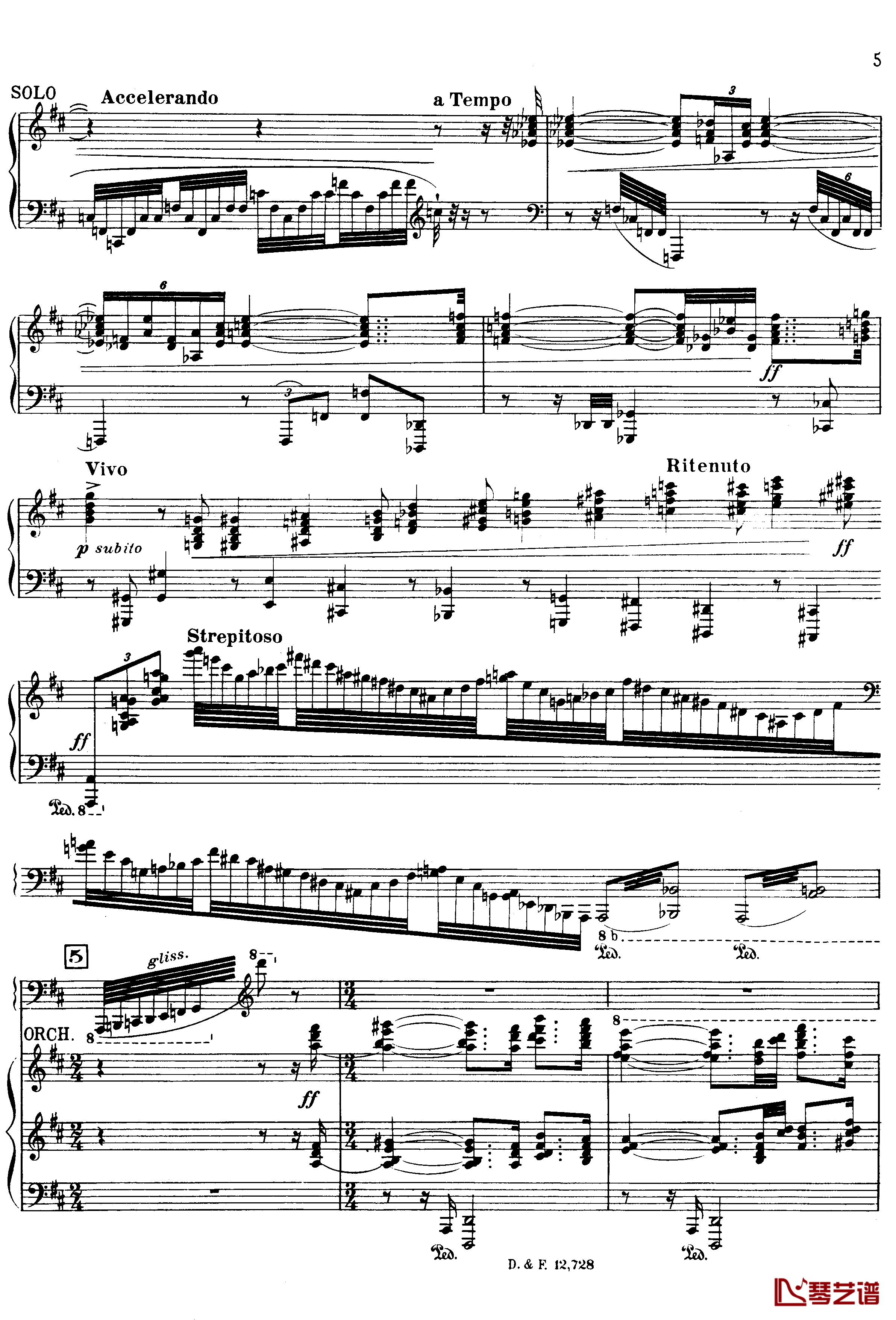 左手钢琴协奏曲钢琴谱-拉威尔-Ravel5