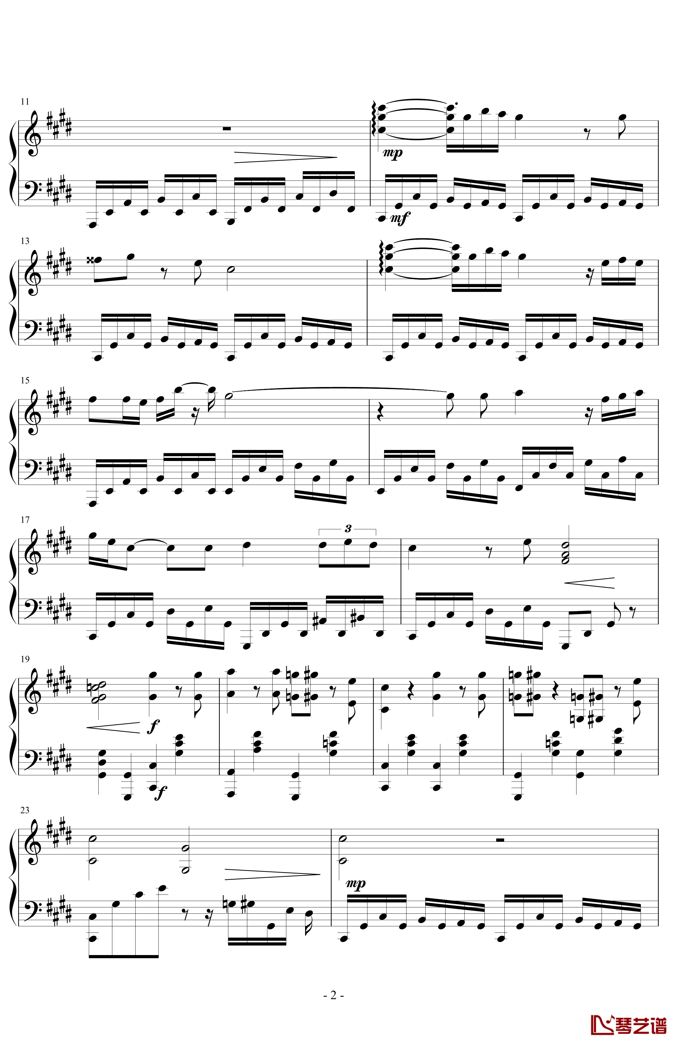 当心月光钢琴谱-贝多芬-beethoven2