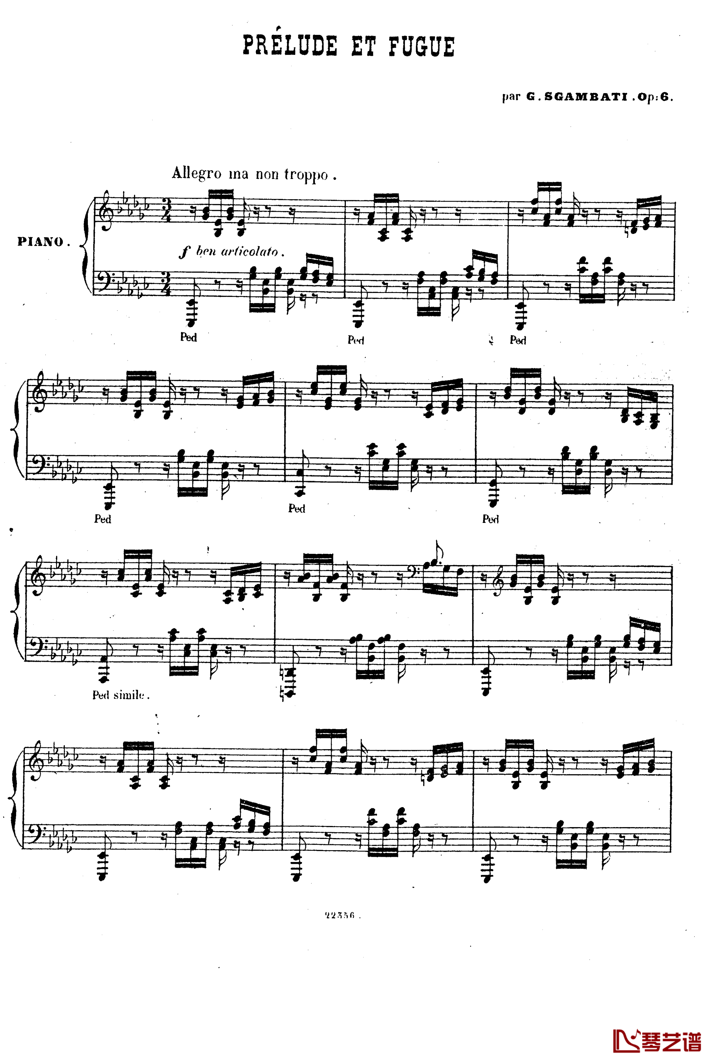  前奏曲与赋格 Op.6钢琴谱-斯甘巴蒂1