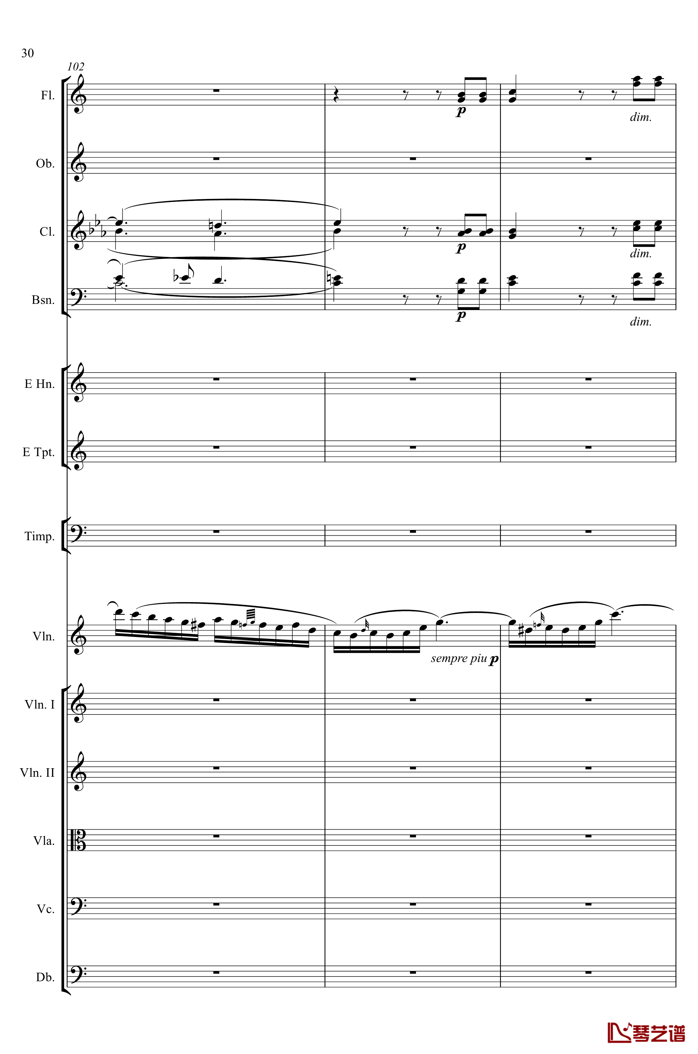 e小调小提琴协奏曲Op.64钢琴谱-第二乐章-Felix Mendelssohn30