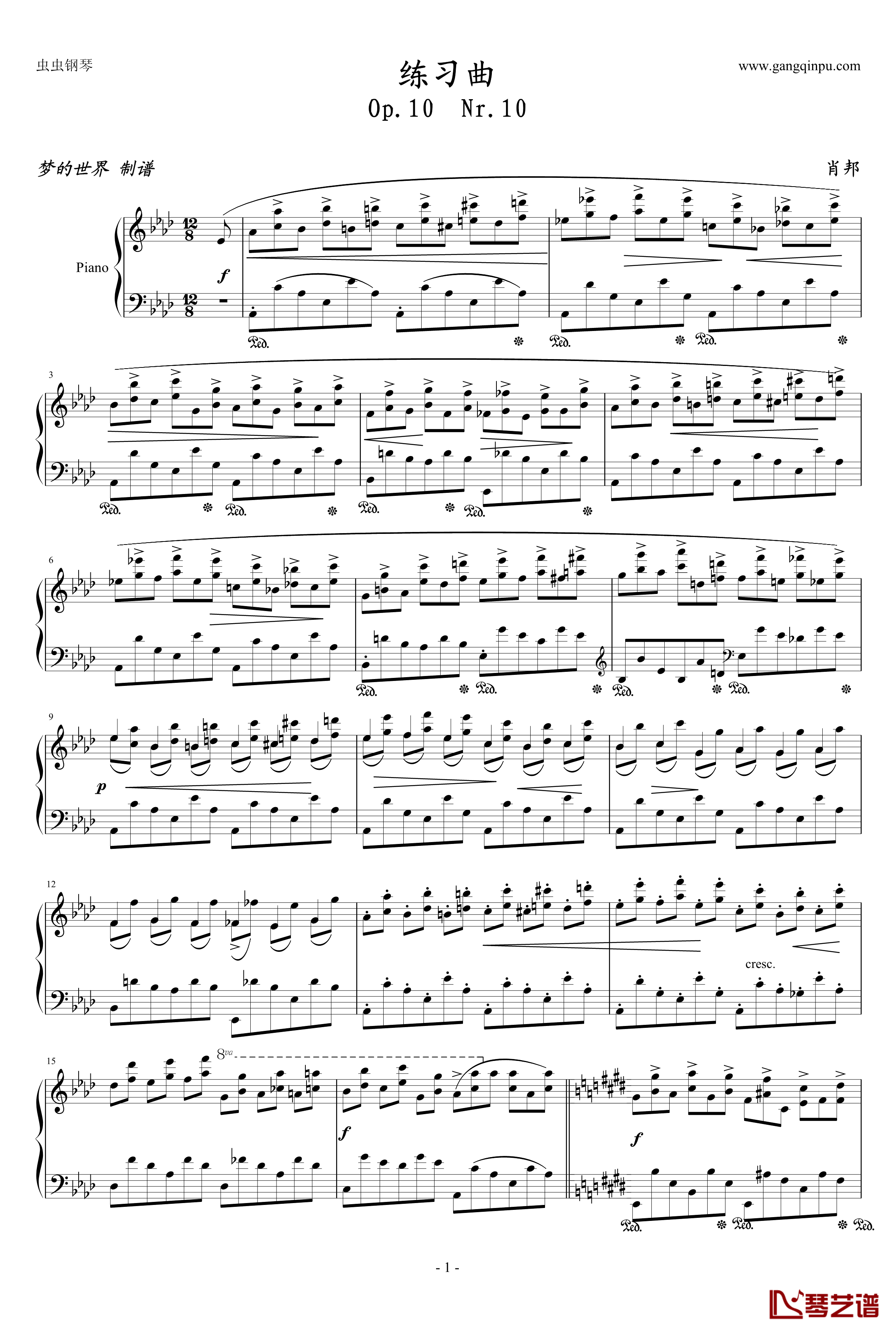 练习曲Op.10 Nr.10钢琴谱-肖邦-chopin1
