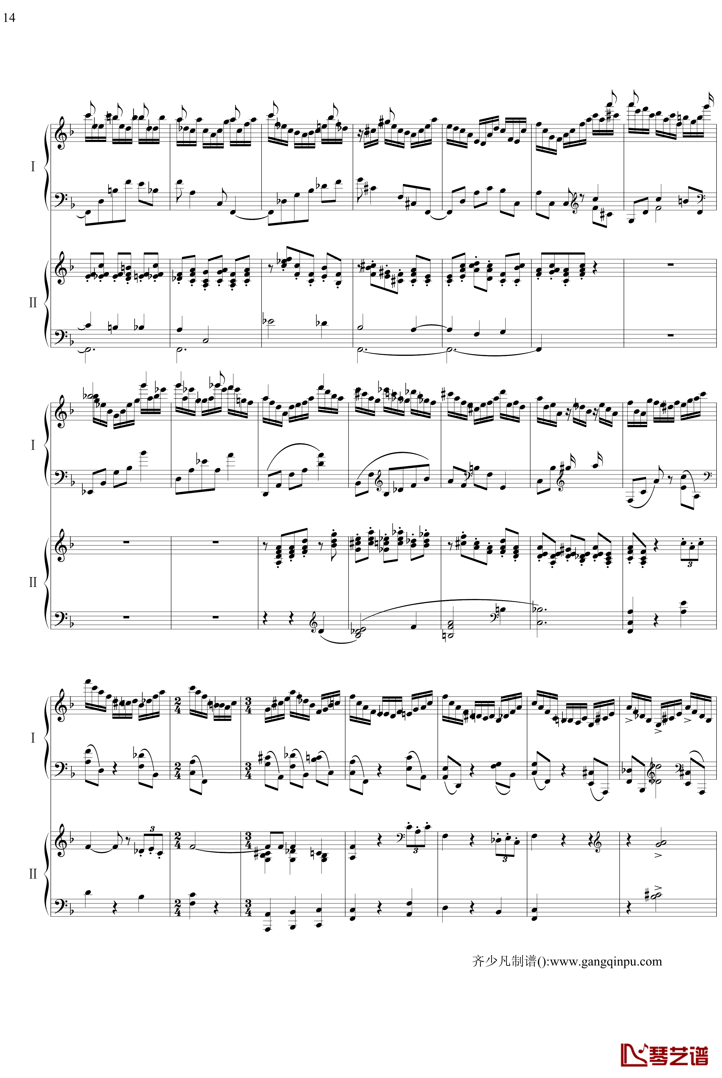 帕格尼尼主题狂想曲钢琴谱-11~18变奏-拉赫马尼若夫14