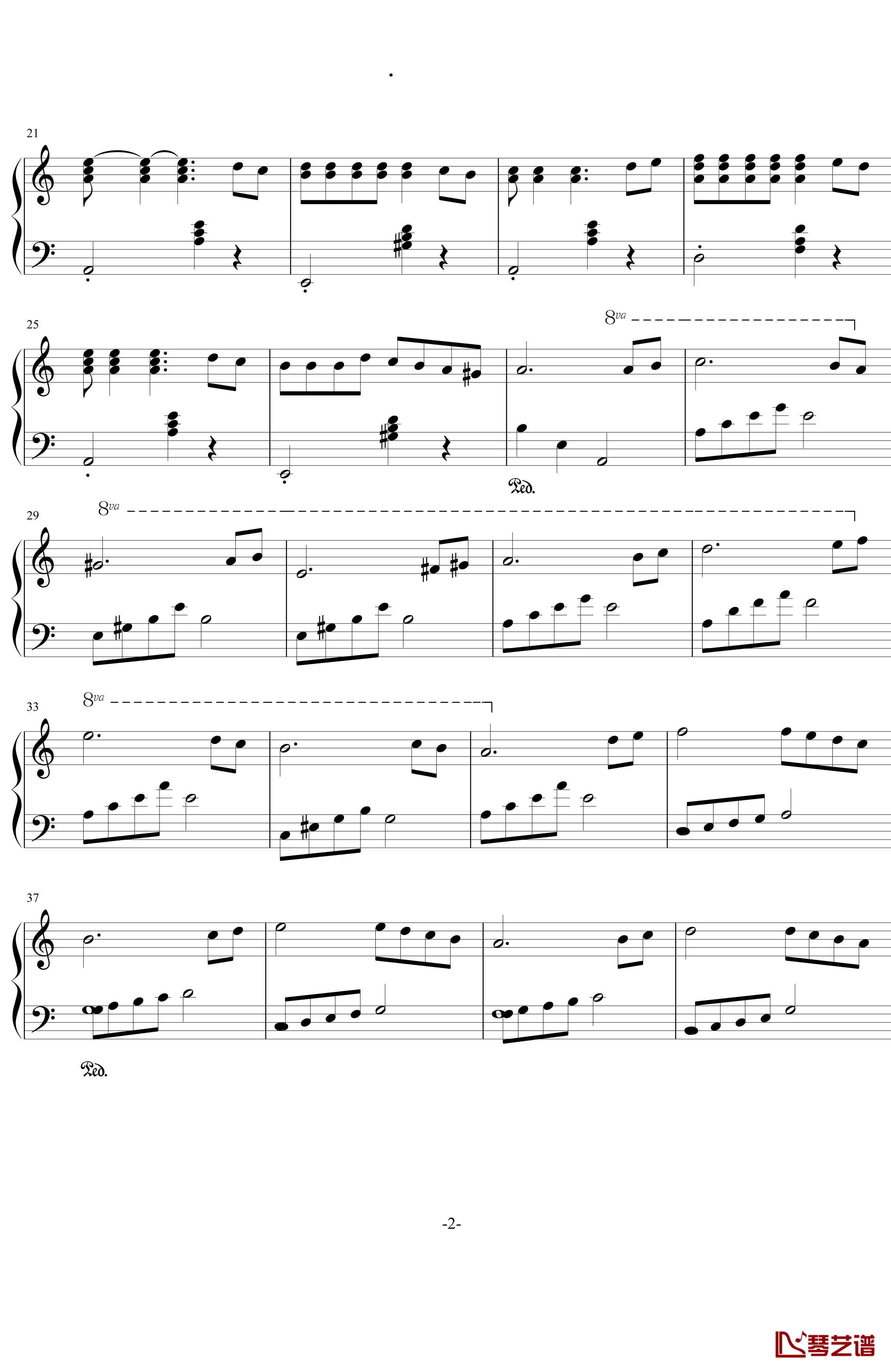 斯拉夫之歌钢琴谱-简化版-戴维.赫勒韦尔2
