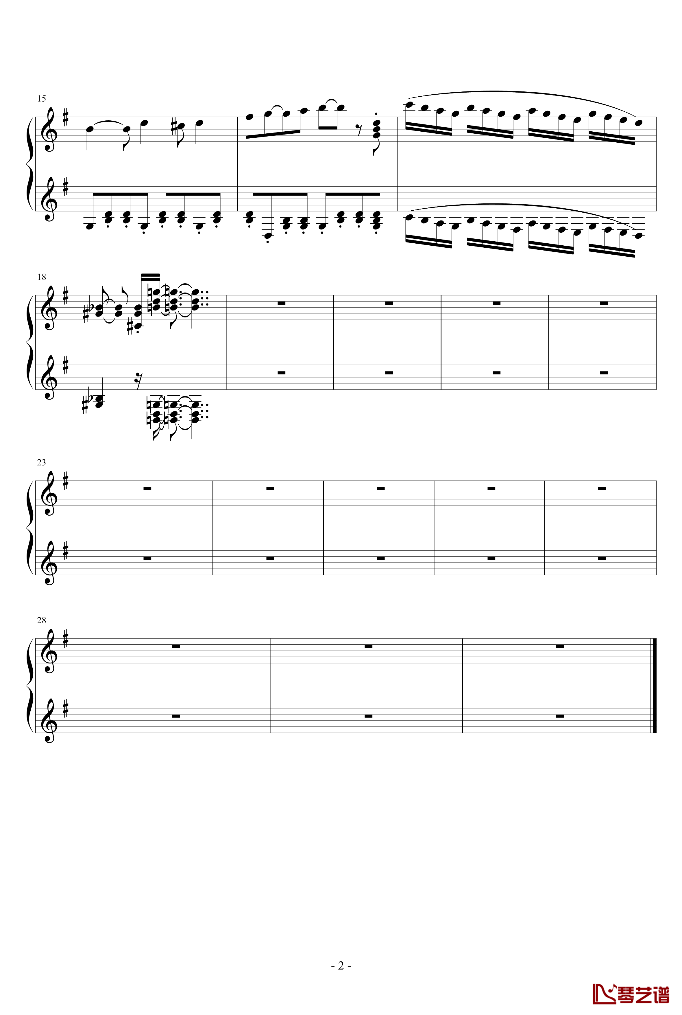 G大调练习曲第一乐章钢琴谱-幻战2