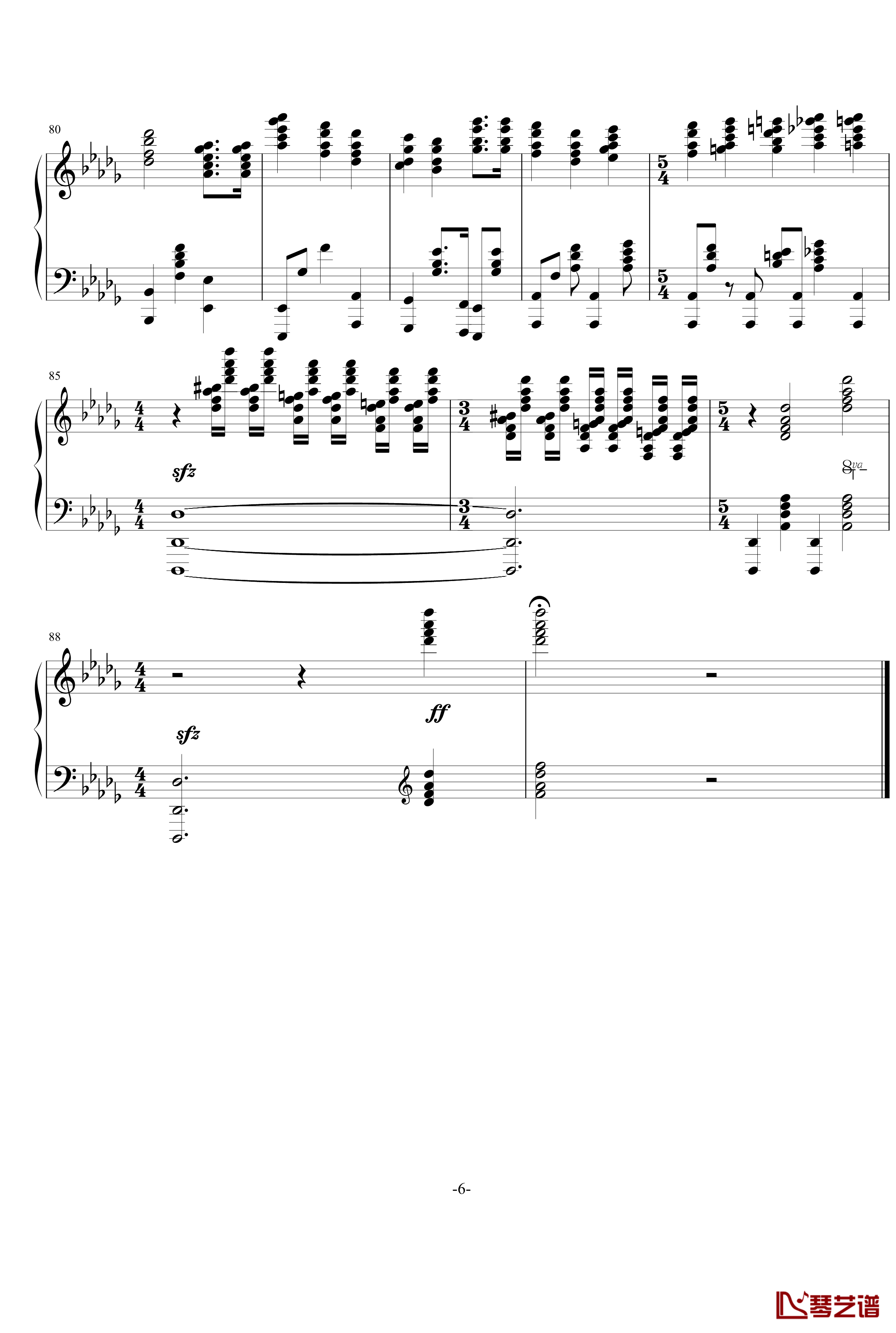 生日快乐钢琴谱-爵士野蜂版-Dennis Matsuev6