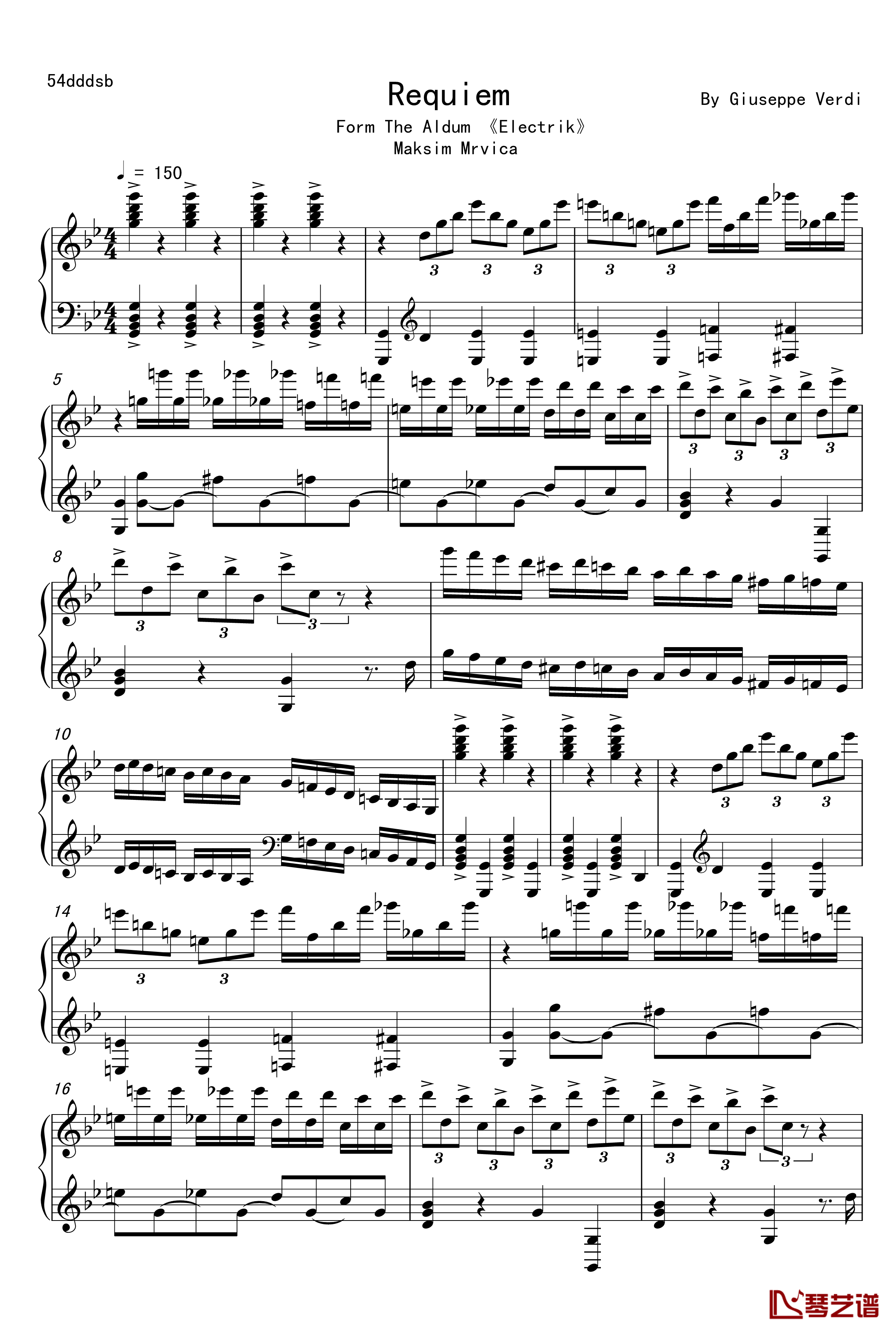 安魂曲钢琴谱-马克西姆-Maksim·Mrvica1