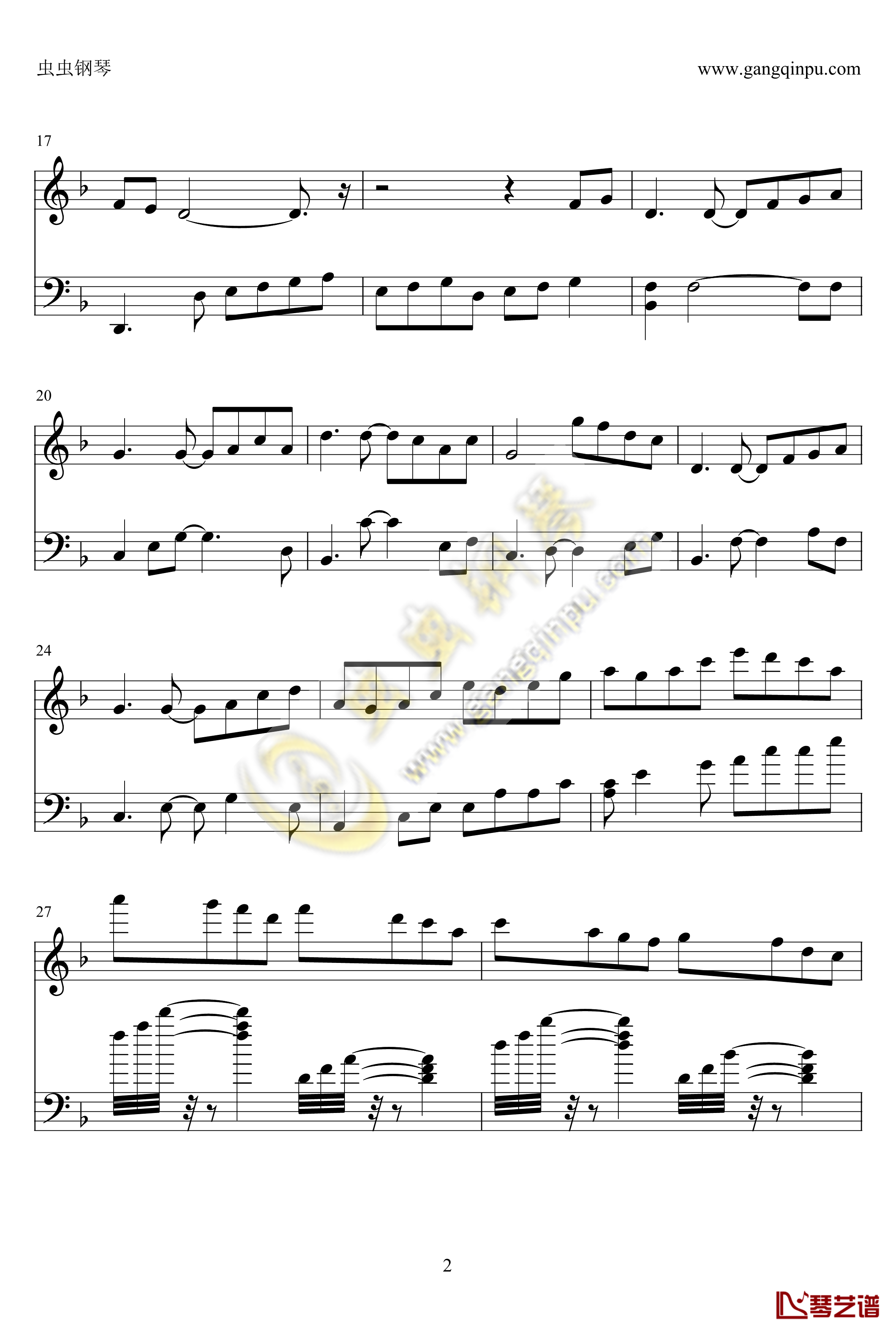花黄瘦钢琴谱-节奏大师2