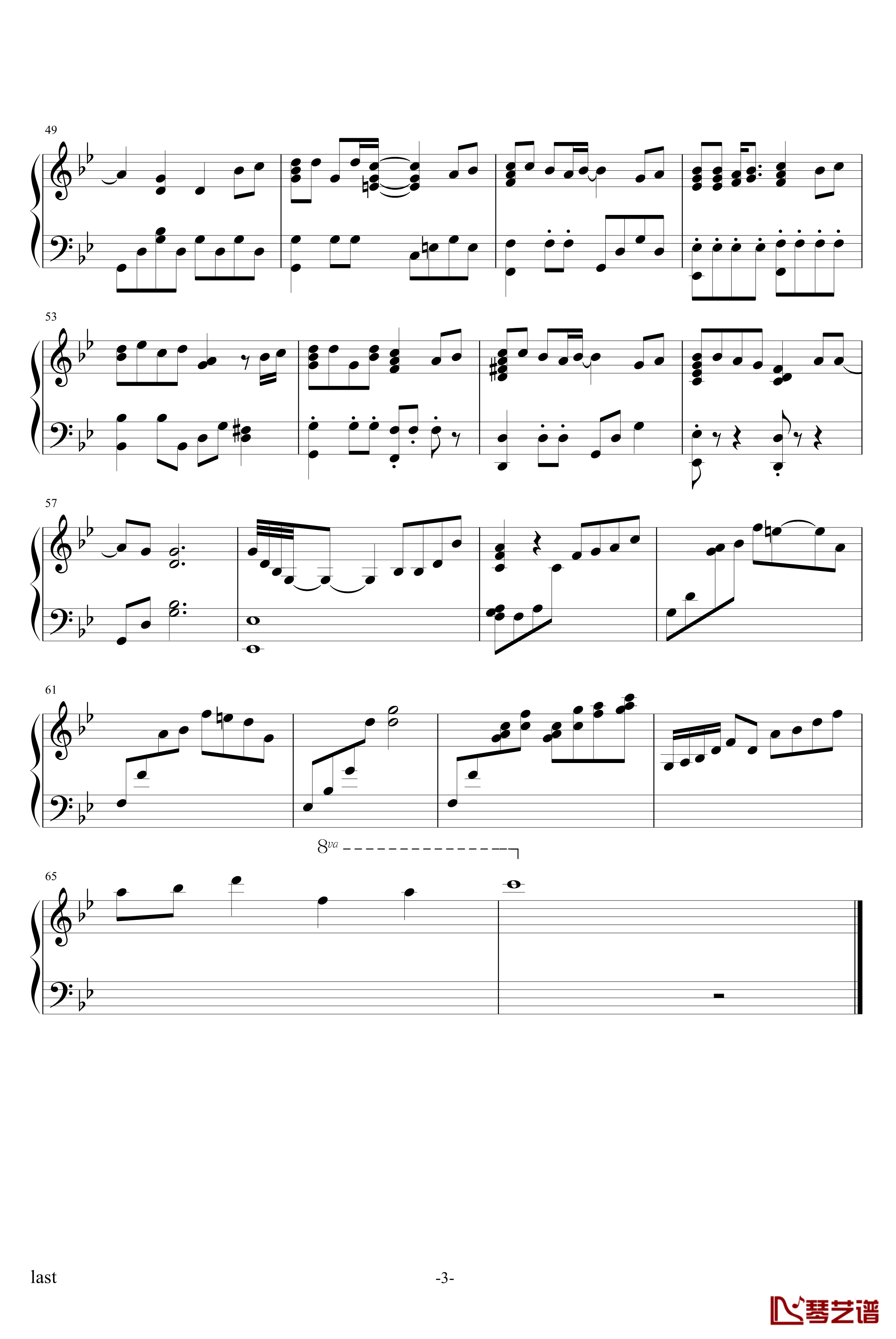 last钢琴谱-动漫影视3