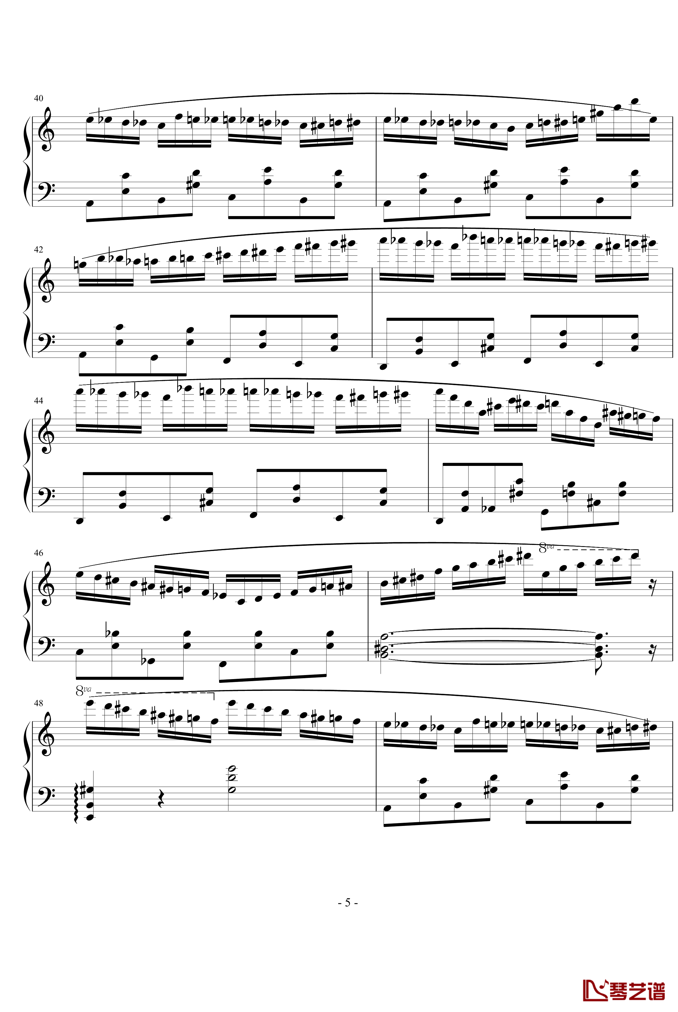 野蜂飞舞钢琴谱-爵士版-里姆斯基-柯萨科夫5
