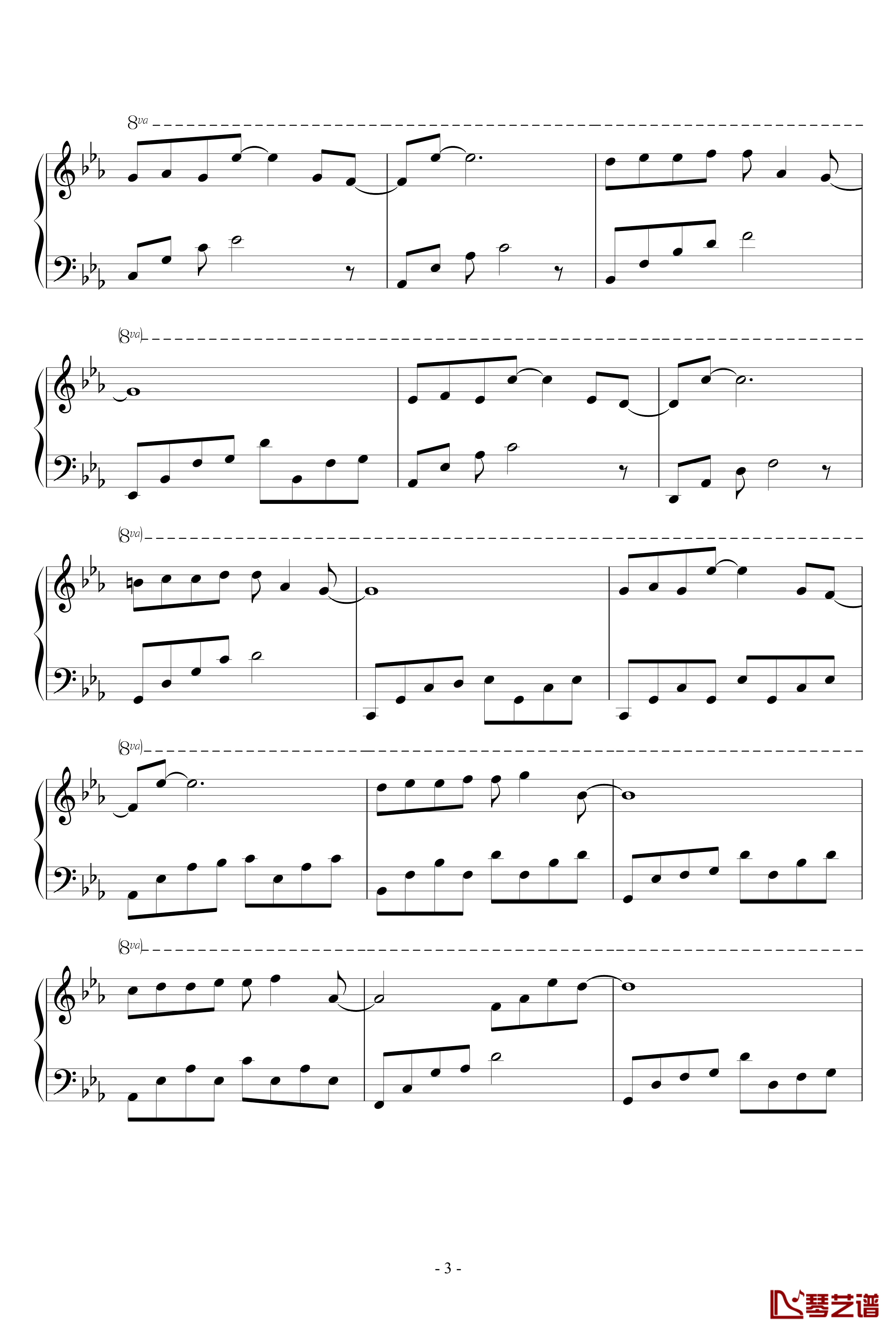 悲伤的天使钢琴谱-修改版-伊戈尔·克鲁多伊3