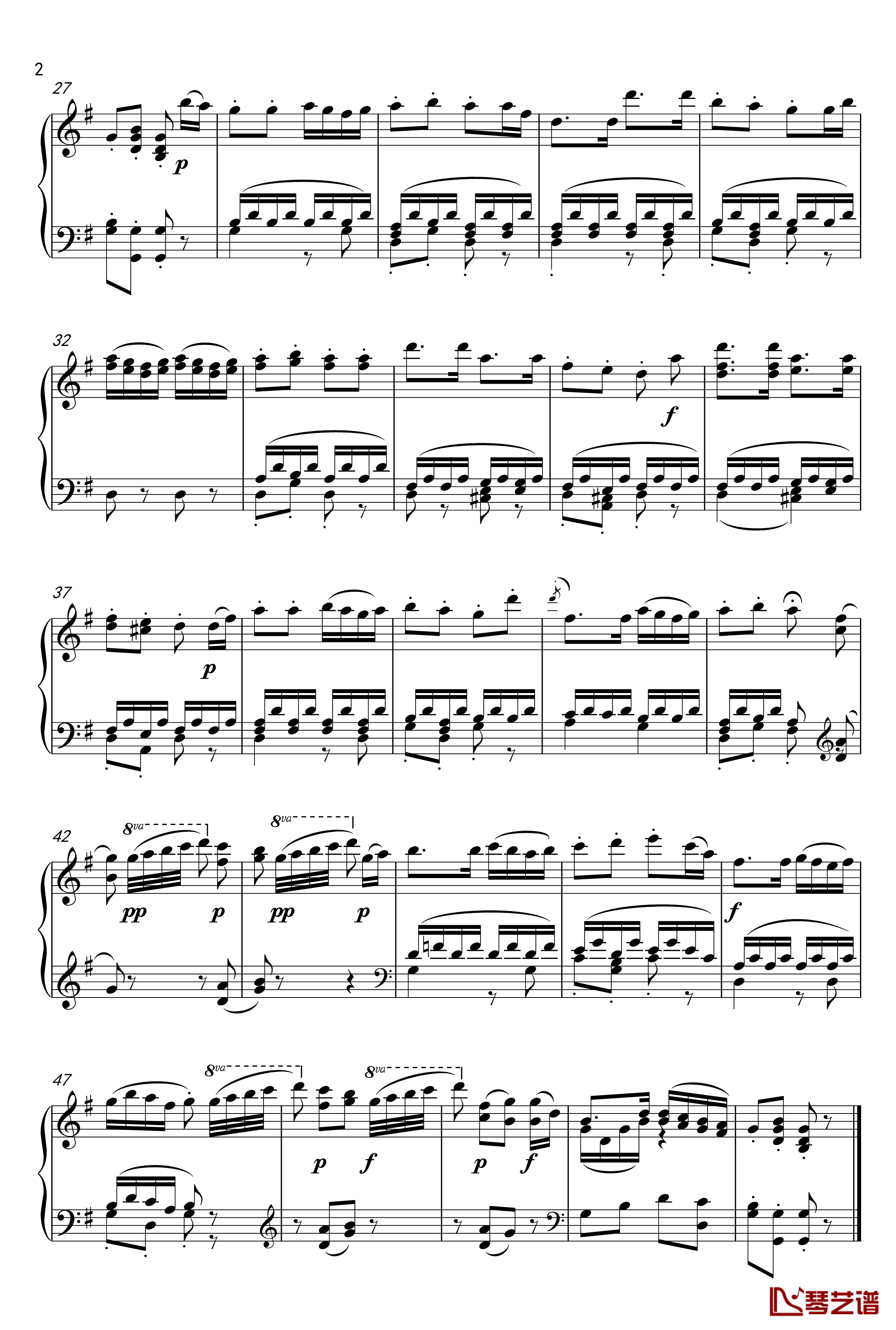 我是一个快乐的捕鸟人钢琴谱-魔笛-莫扎特2