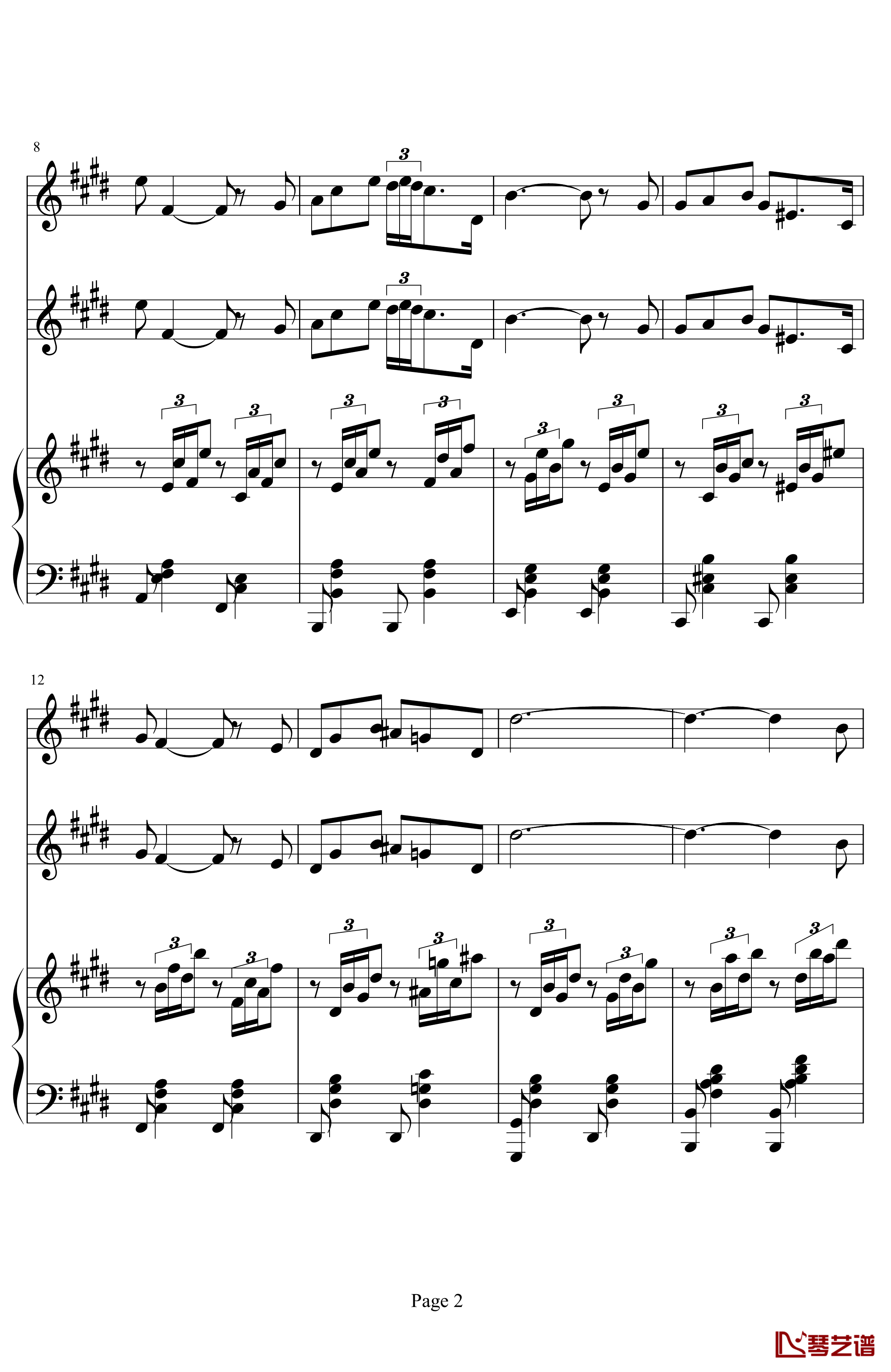 Mattinata钢琴谱-黎明-世界名曲2
