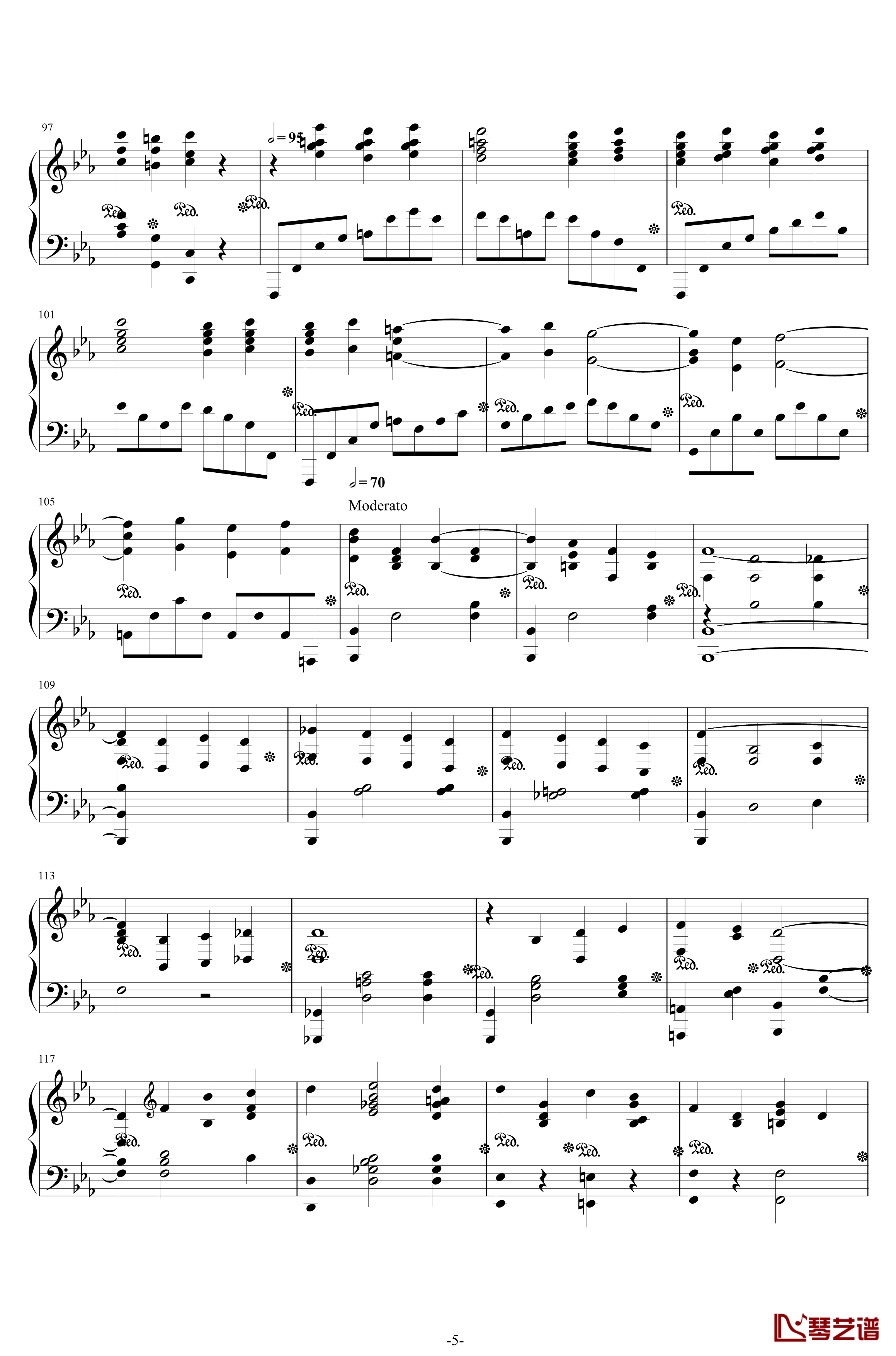 第二钢琴协奏曲钢琴谱-第三乐章独奏版-c小调-拉赫马尼若夫5