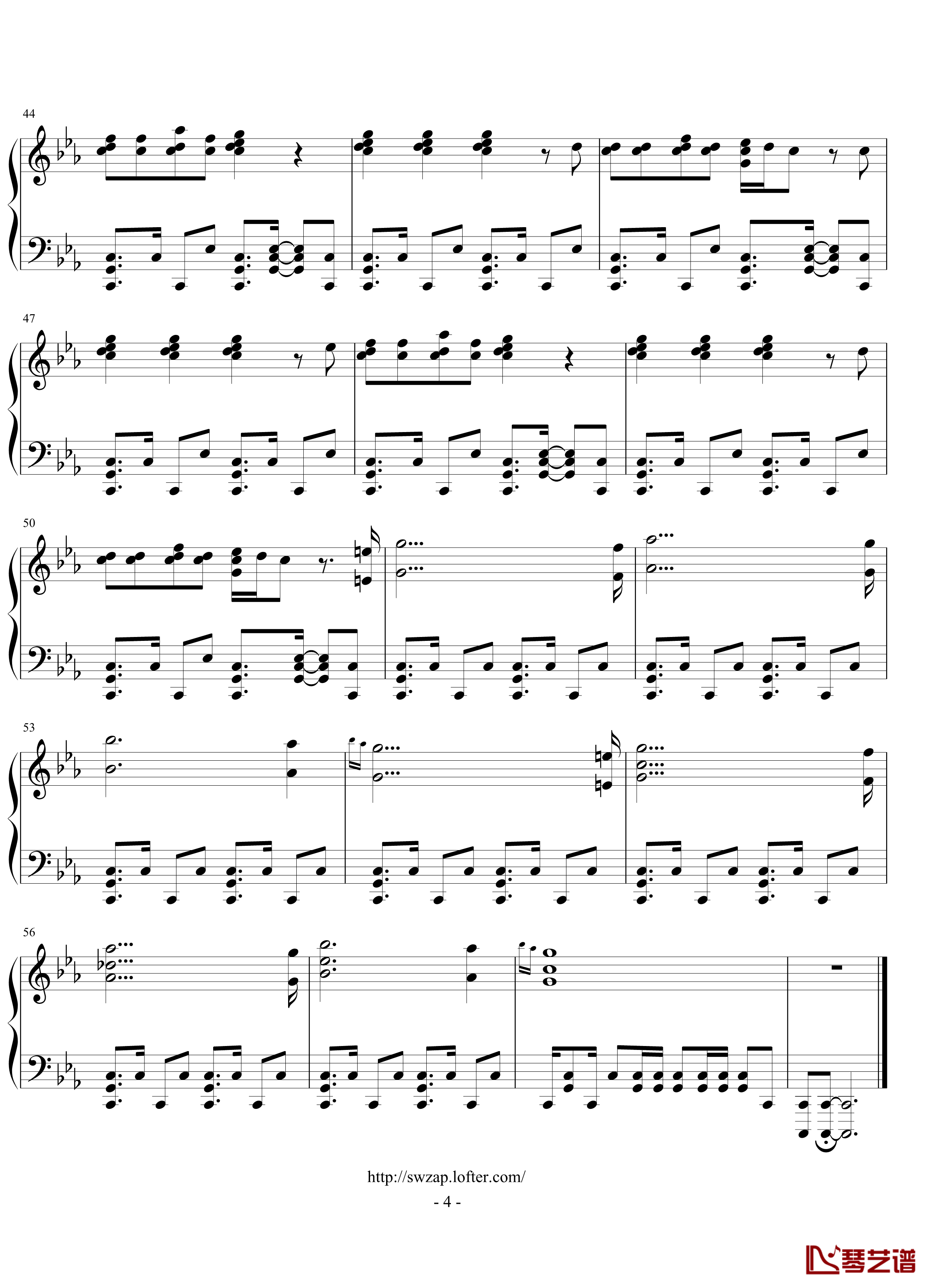 1998年世界杯官方歌曲《生命之杯》钢琴谱-瑞奇.马丁4