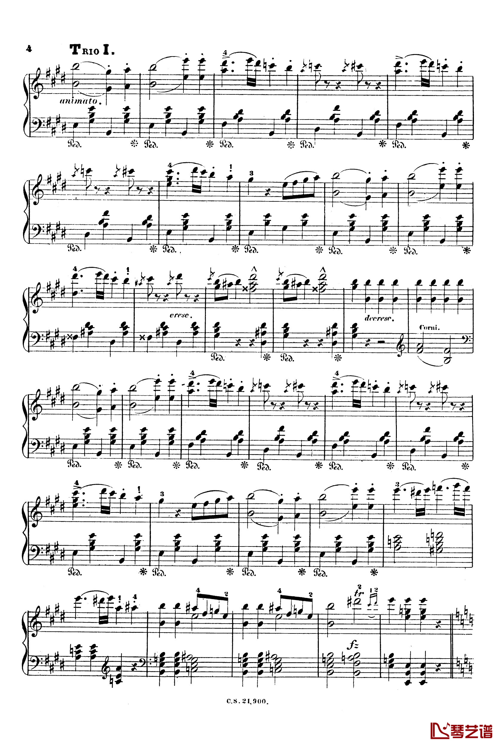 埃及进行曲 Op.335钢琴谱-约翰·斯特劳斯4