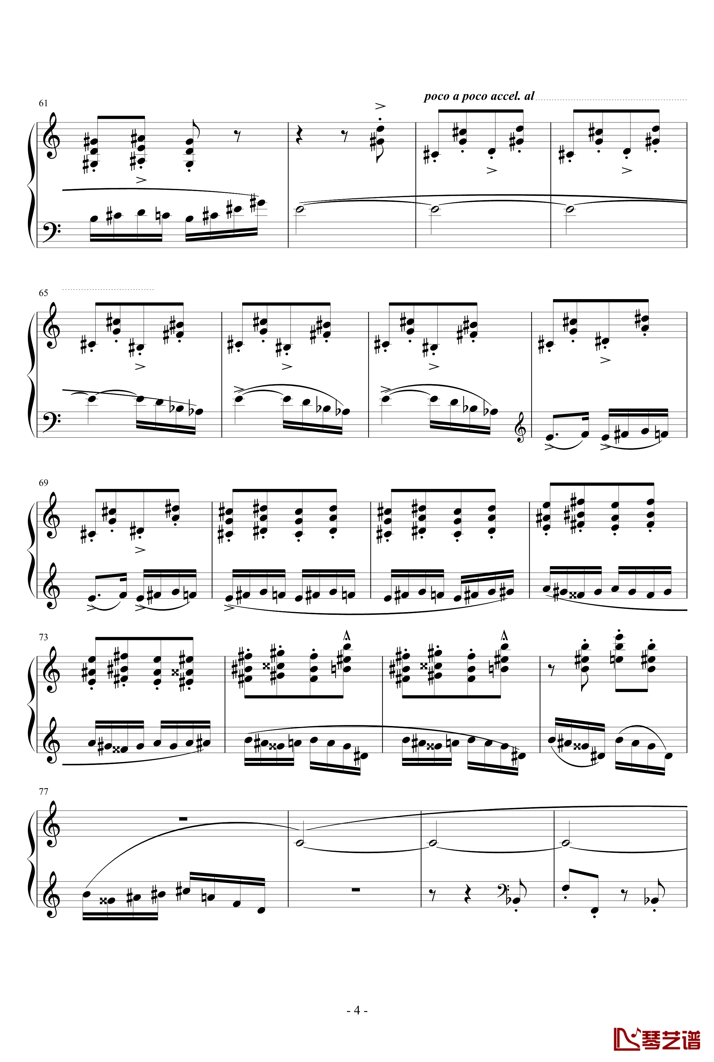 组曲第一首钢琴谱-巴托克4