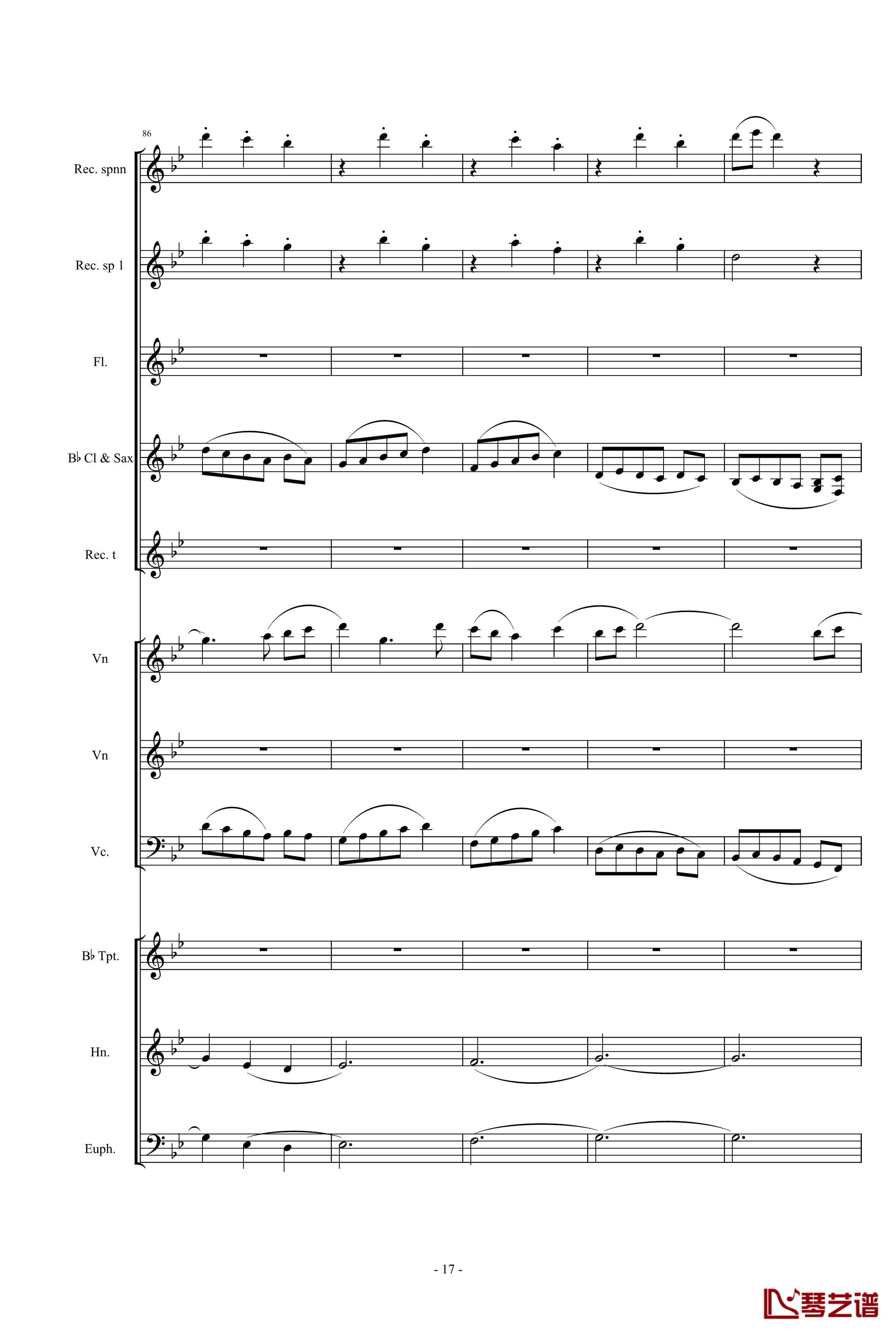 魔法少女小圓钢琴谱-營業的主題-小樂團合奏版17