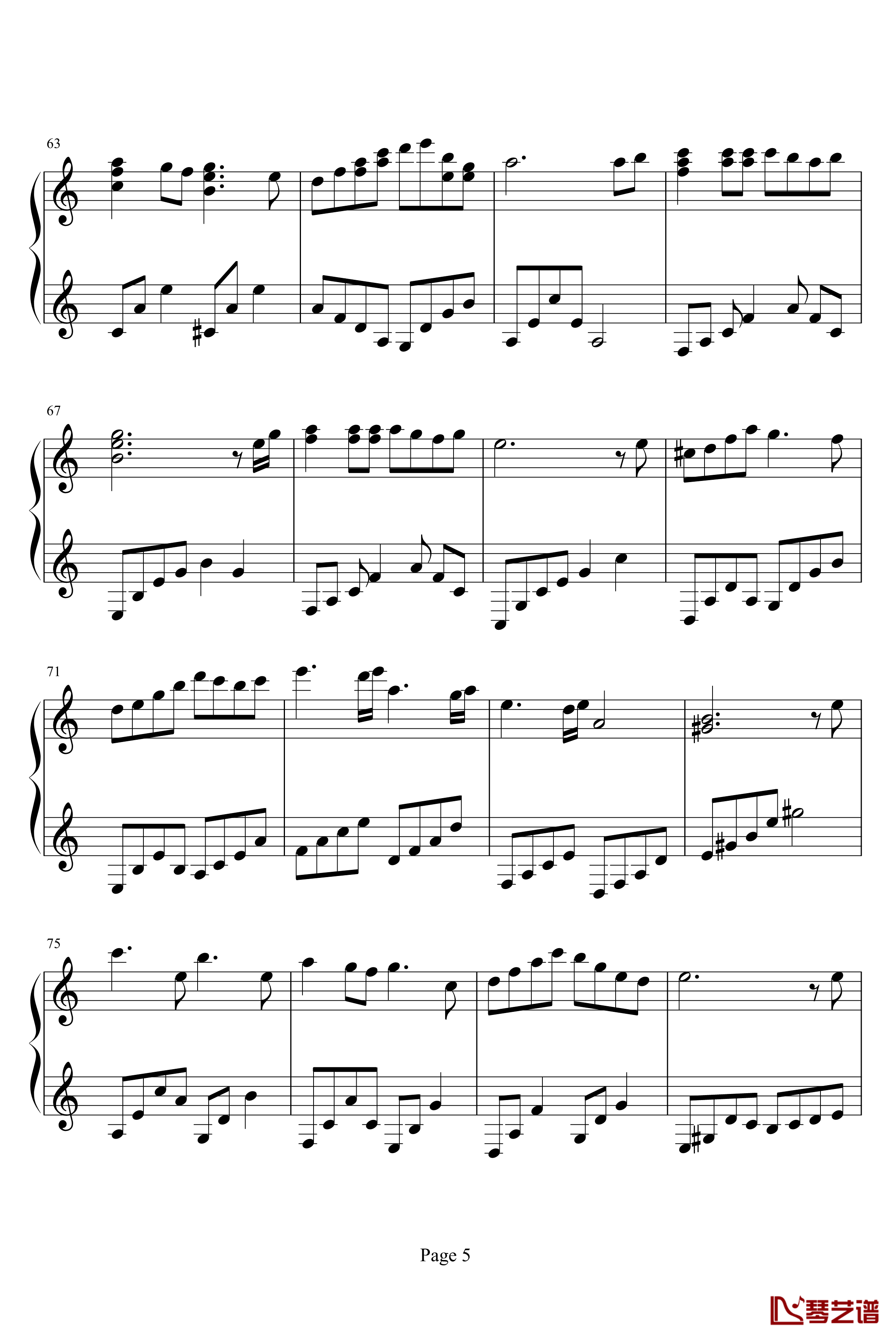 THE CHANGING SEASONS钢琴谱-久石让5