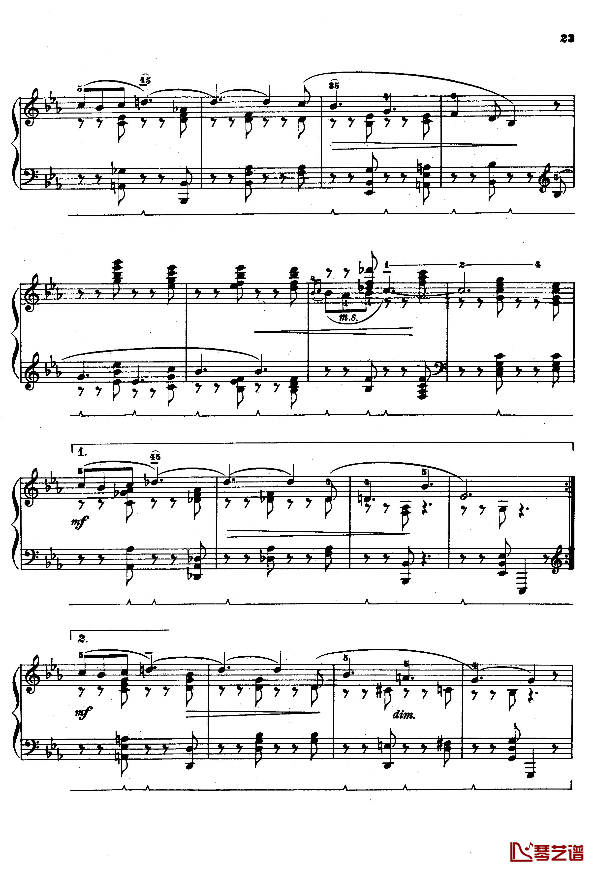 G大调船歌钢琴谱-鲁宾斯坦-安东·鲁宾斯坦3