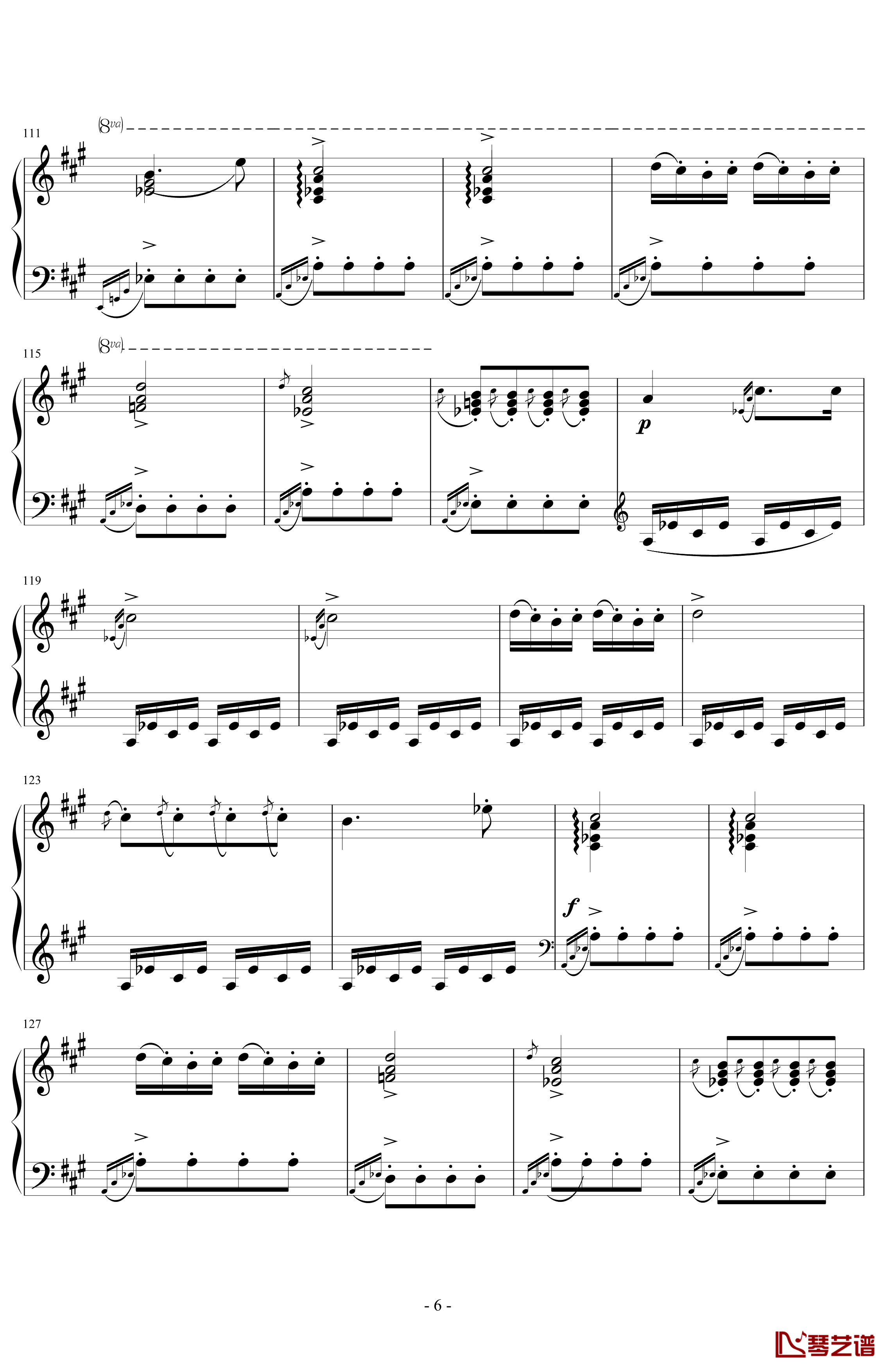 土耳其进行曲阿拉伯音阶版钢琴谱-莫扎特6
