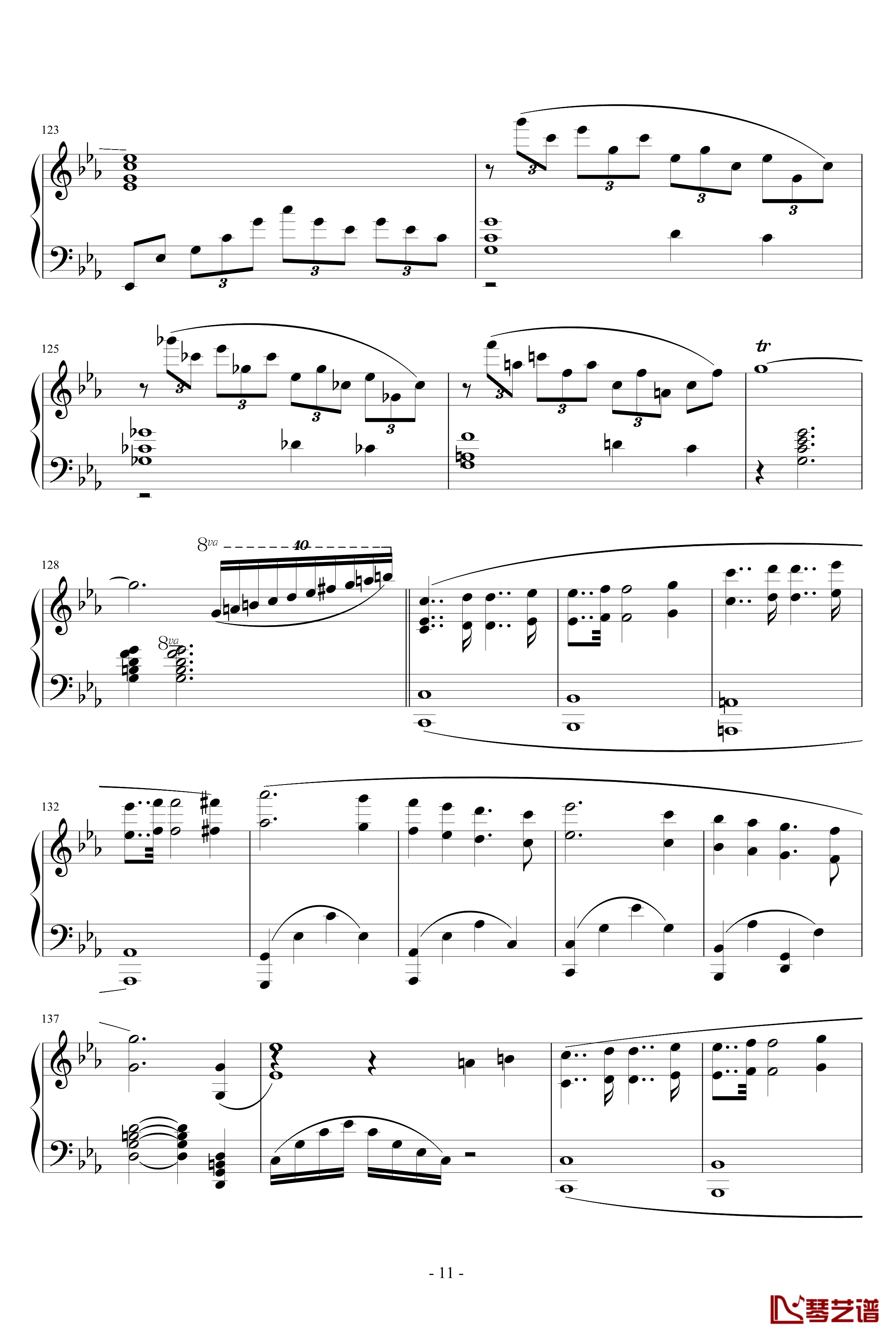 华沙协奏曲钢琴谱-世界名曲11