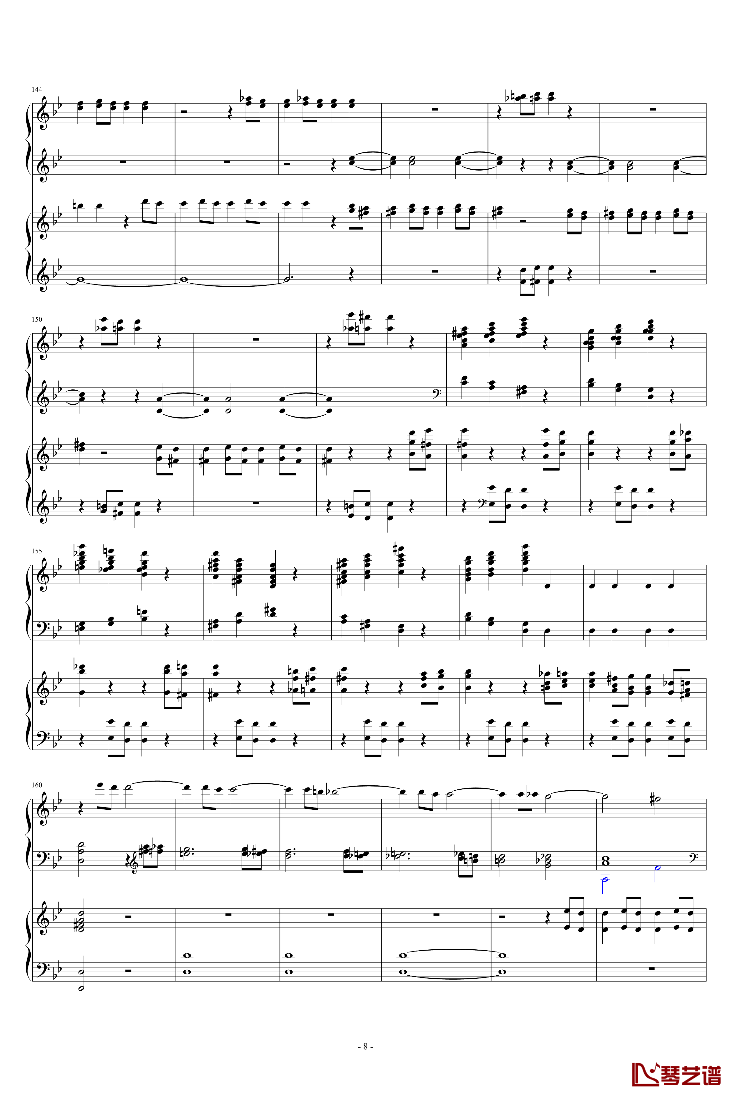 第四十号交响曲第一乐章钢琴谱-双钢琴-莫扎特8