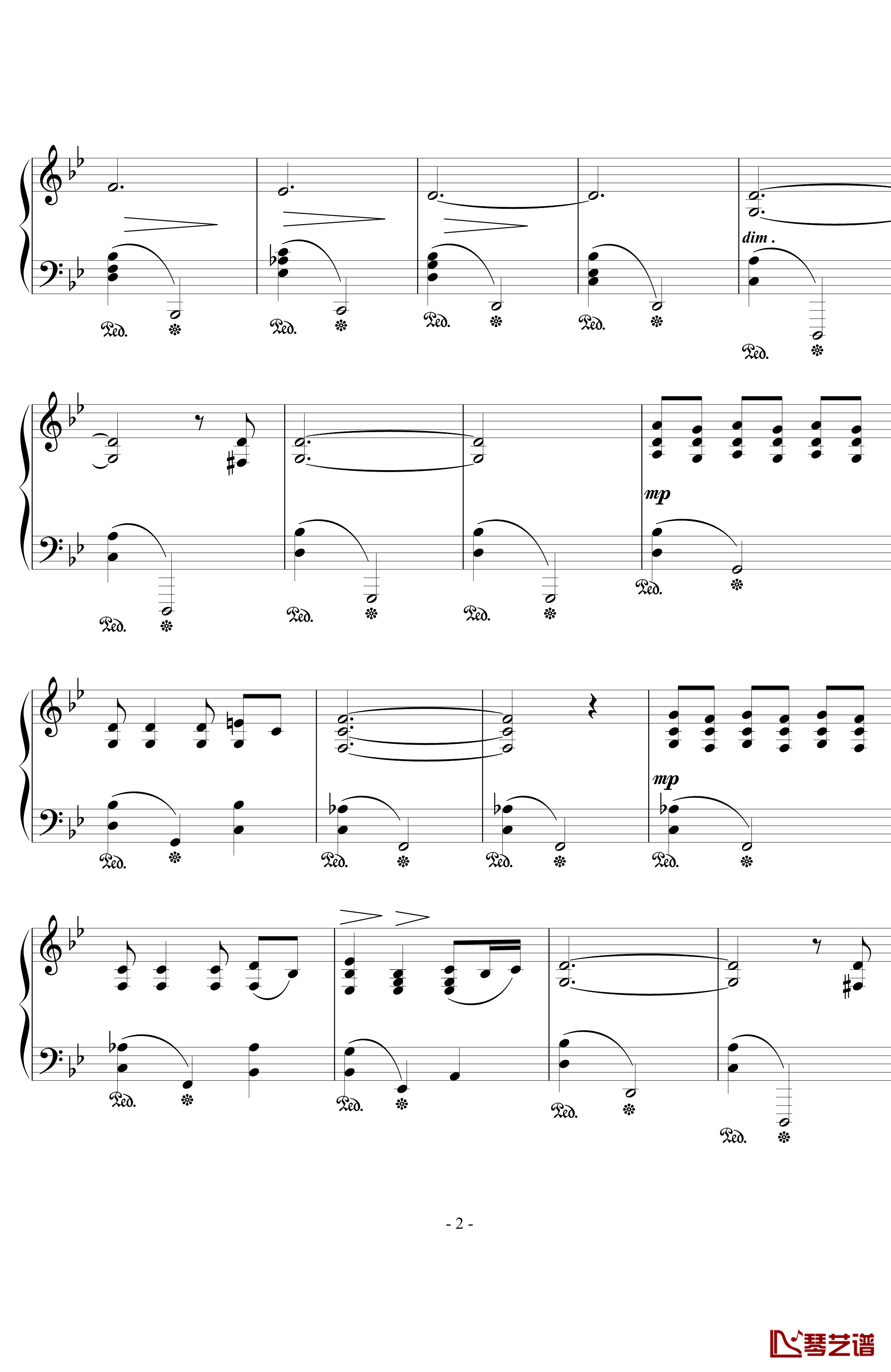 船歌钢琴谱-西贝柳斯Op.24  No.10-西贝柳斯2